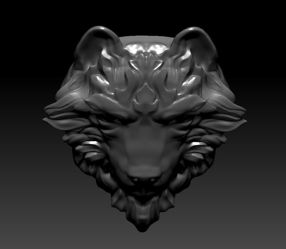3D model RELIEF HEAD WOLF 3D print model_19
