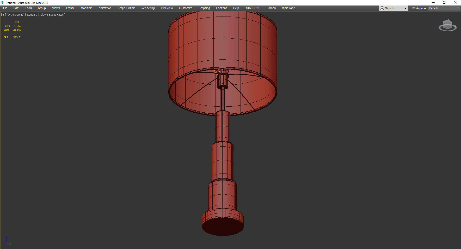 Marble Metal Table Lamp Liang and Eimil Walker Low-poly 3D model_3
