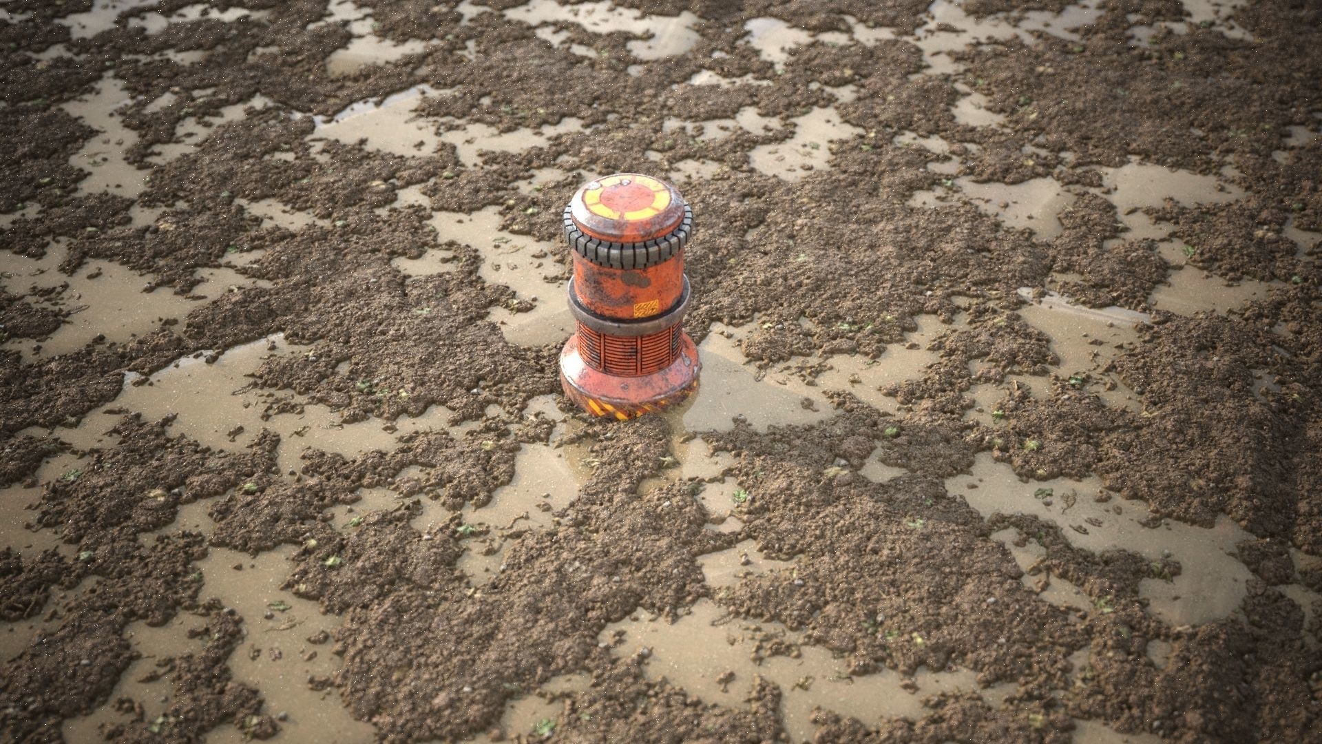 Mud ground tile Low-poly 3D model_2