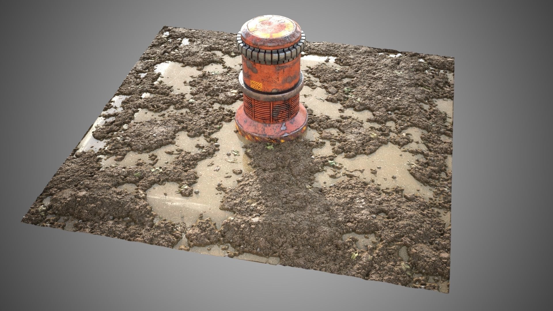 Mud ground tile Low-poly 3D model_10