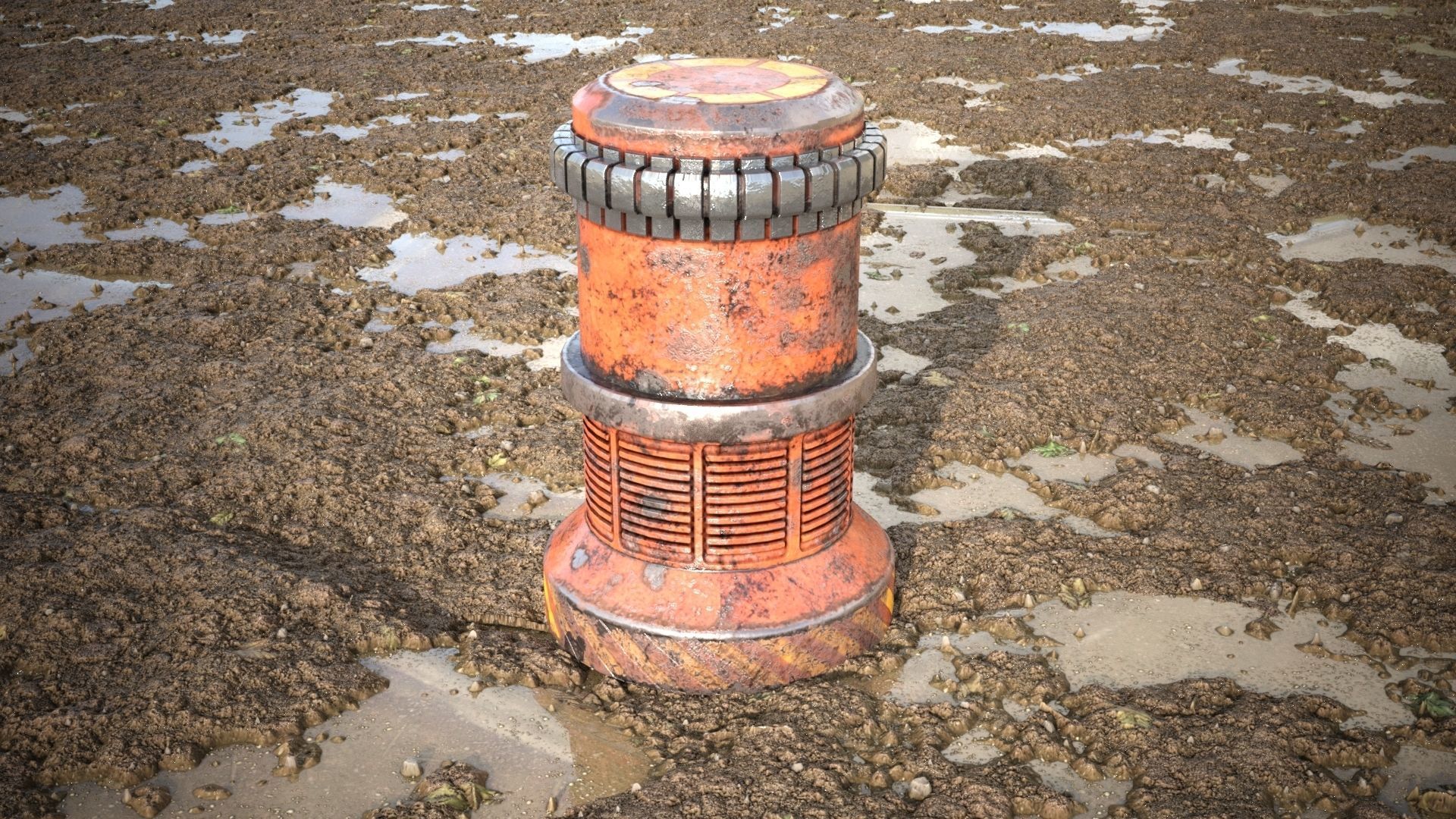 Mud ground tile Low-poly 3D model_7