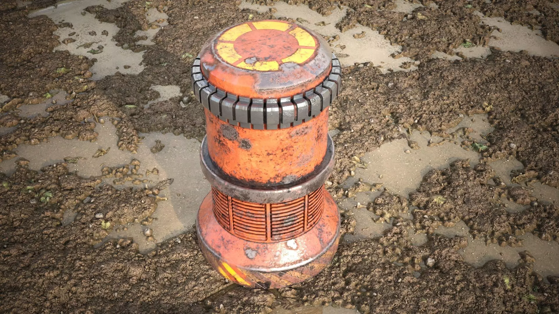 Mud ground tile Low-poly 3D model_0