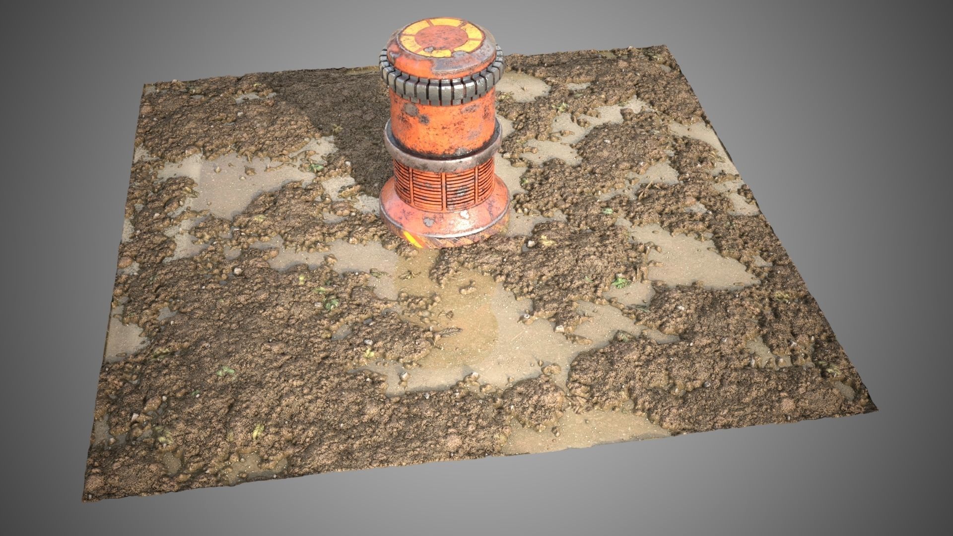 Mud ground tile Low-poly 3D model_8
