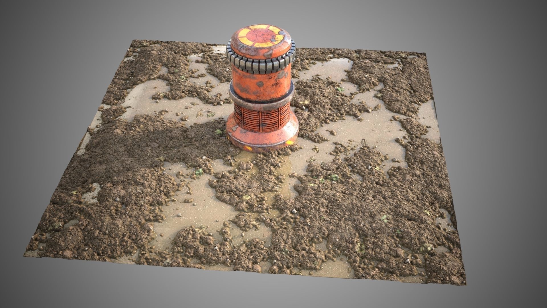 Mud ground tile Low-poly 3D model_9