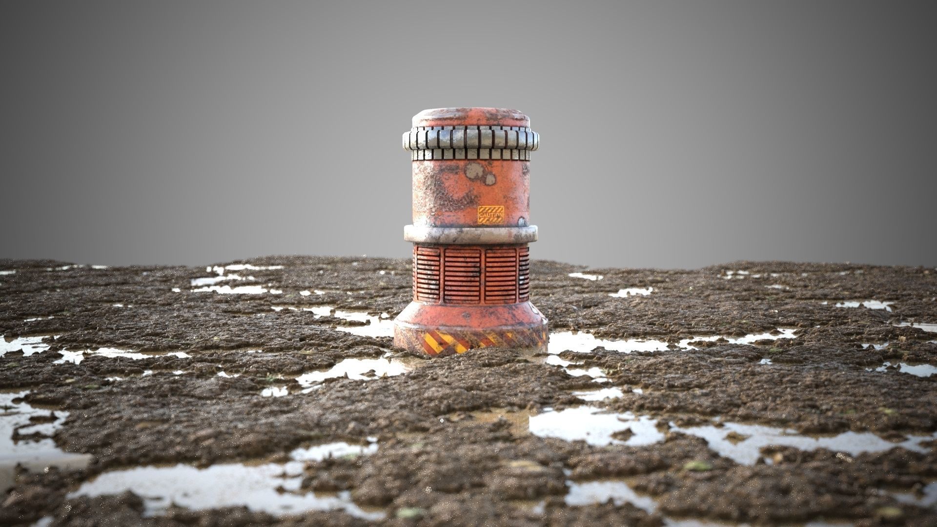 Mud ground tile Low-poly 3D model_3