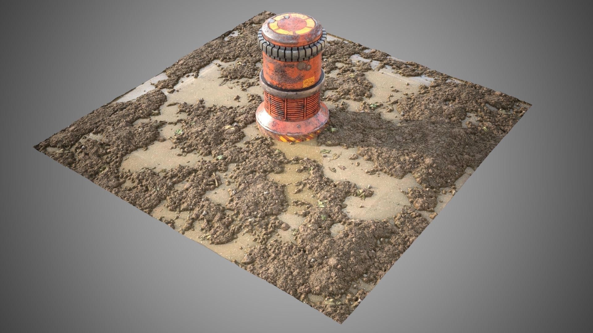 Mud ground tile Low-poly 3D model_11