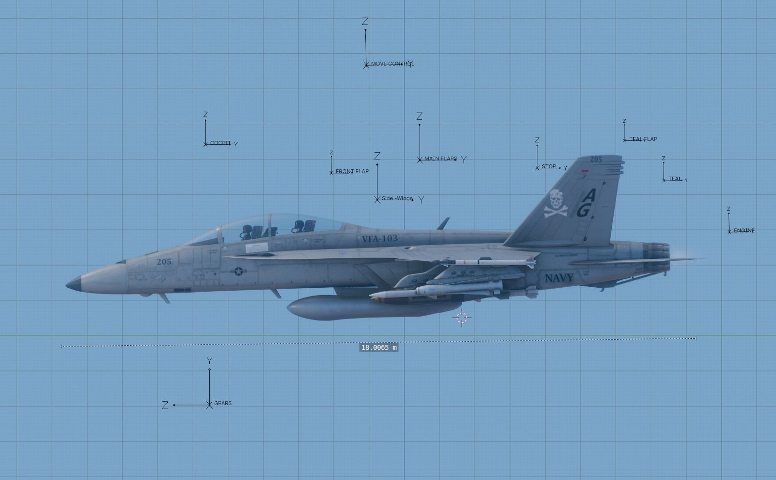 F18F Super Hornet-Rigged-with Cocpit - Changeable decal and text Low-poly 3D model_53