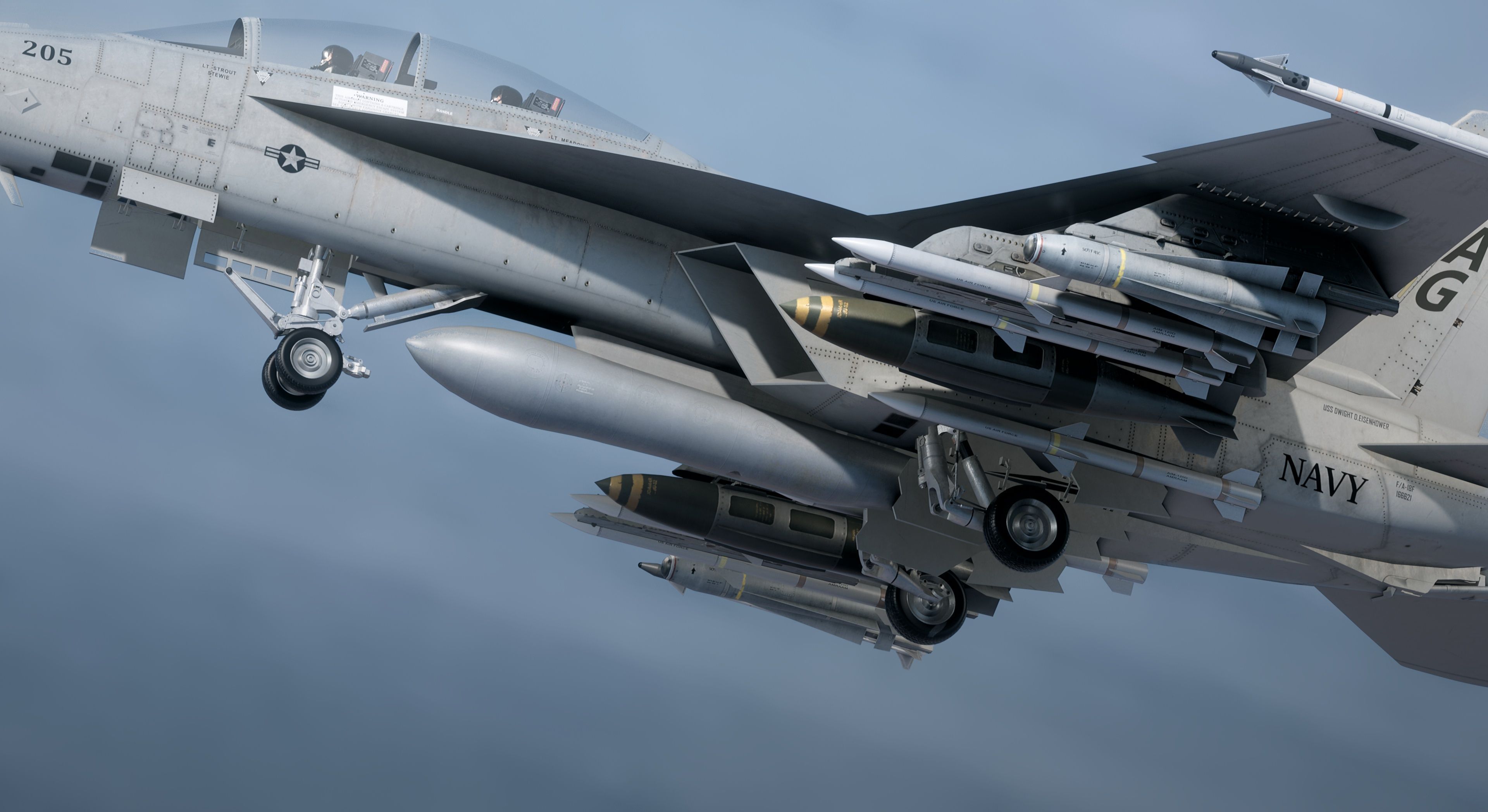 F18F Super Hornet-Rigged-with Cocpit - Changeable decal and text Low-poly 3D model_15