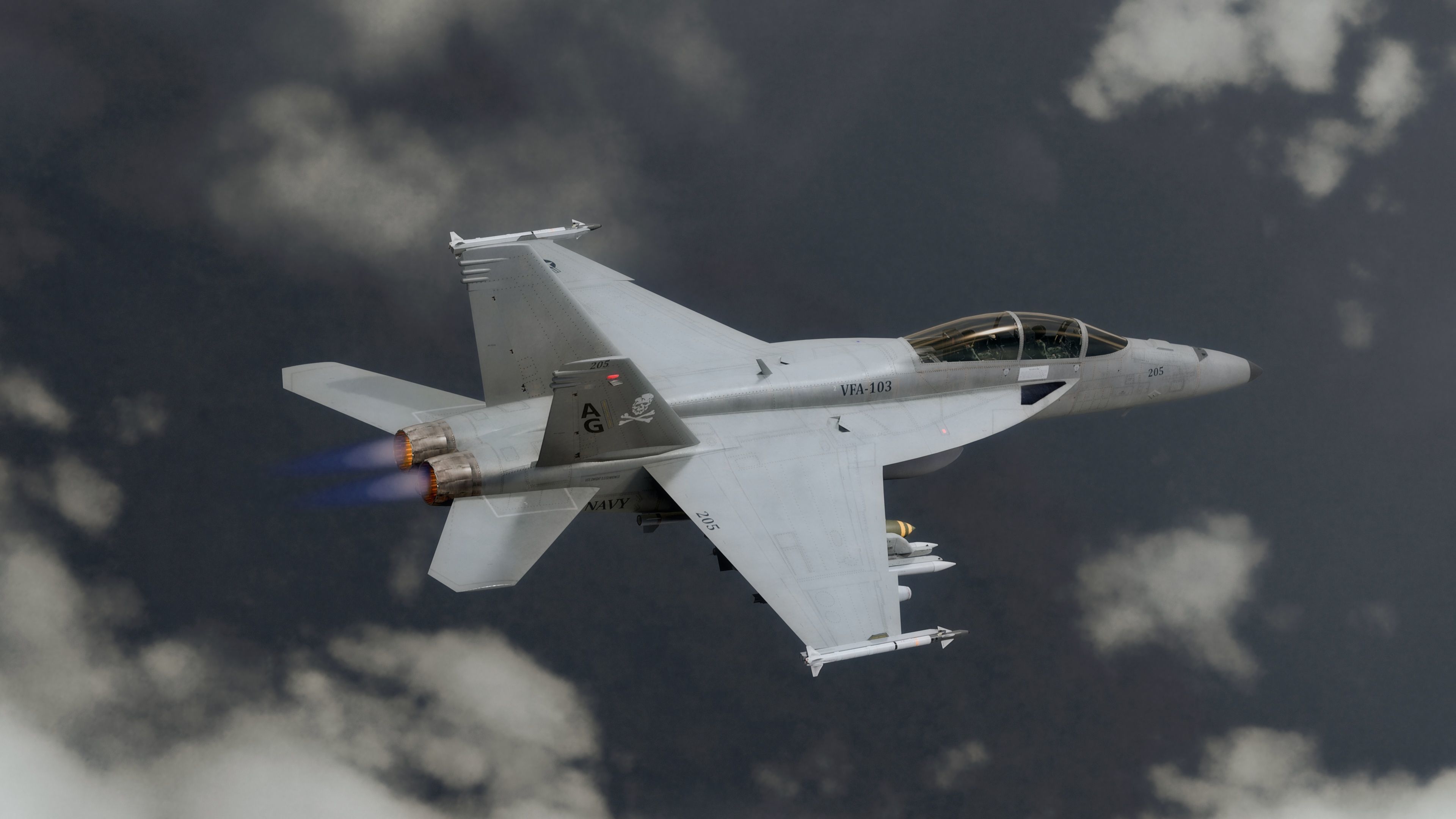 F18F Super Hornet-Rigged-with Cocpit - Changeable decal and text Low-poly 3D model_23