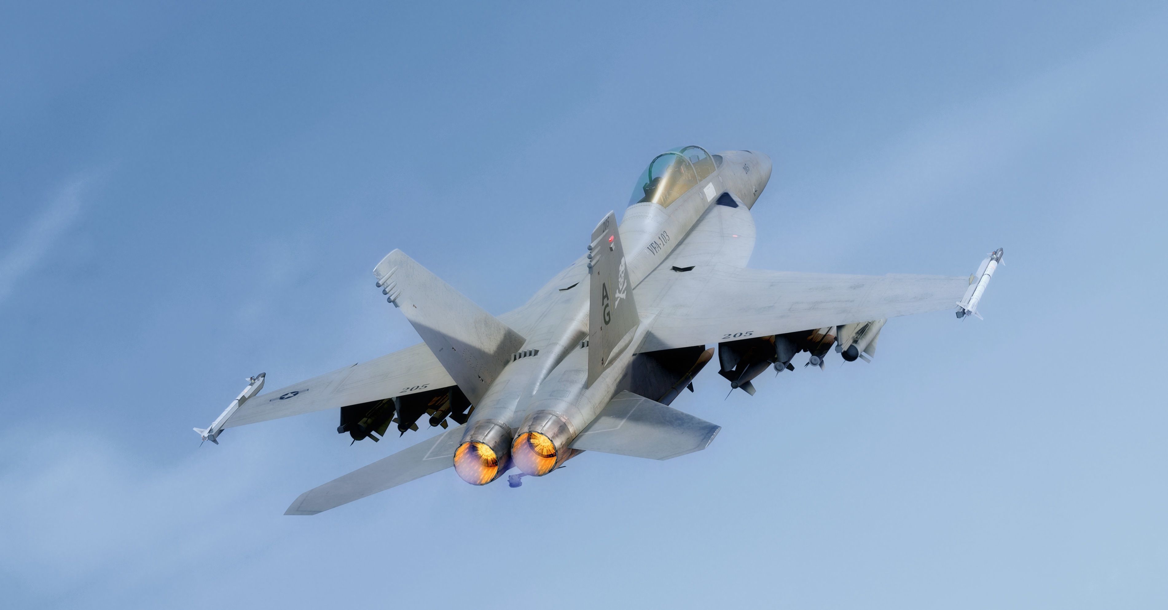 F18F Super Hornet-Rigged-with Cocpit - Changeable decal and text Low-poly 3D model_21