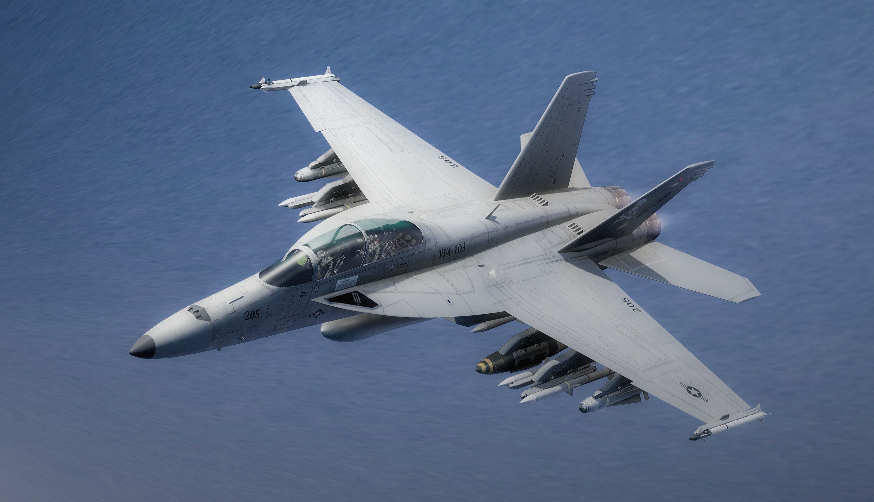 F18F Super Hornet-Rigged-with Cocpit - Changeable decal and text Low-poly 3D model_14