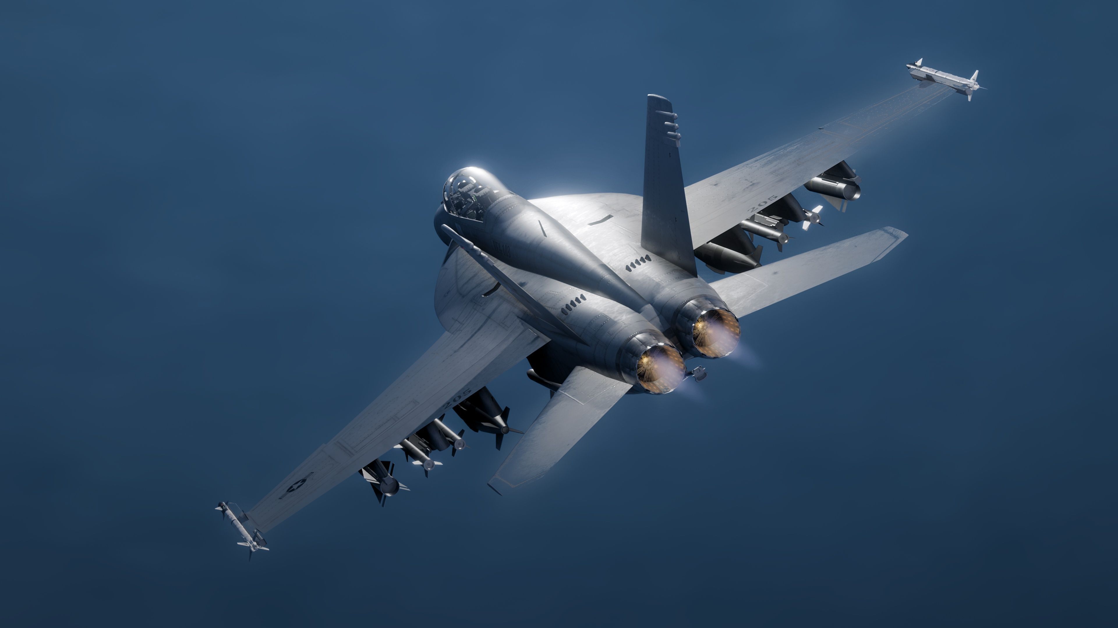 F18F Super Hornet-Rigged-with Cocpit - Changeable decal and text Low-poly 3D model_6