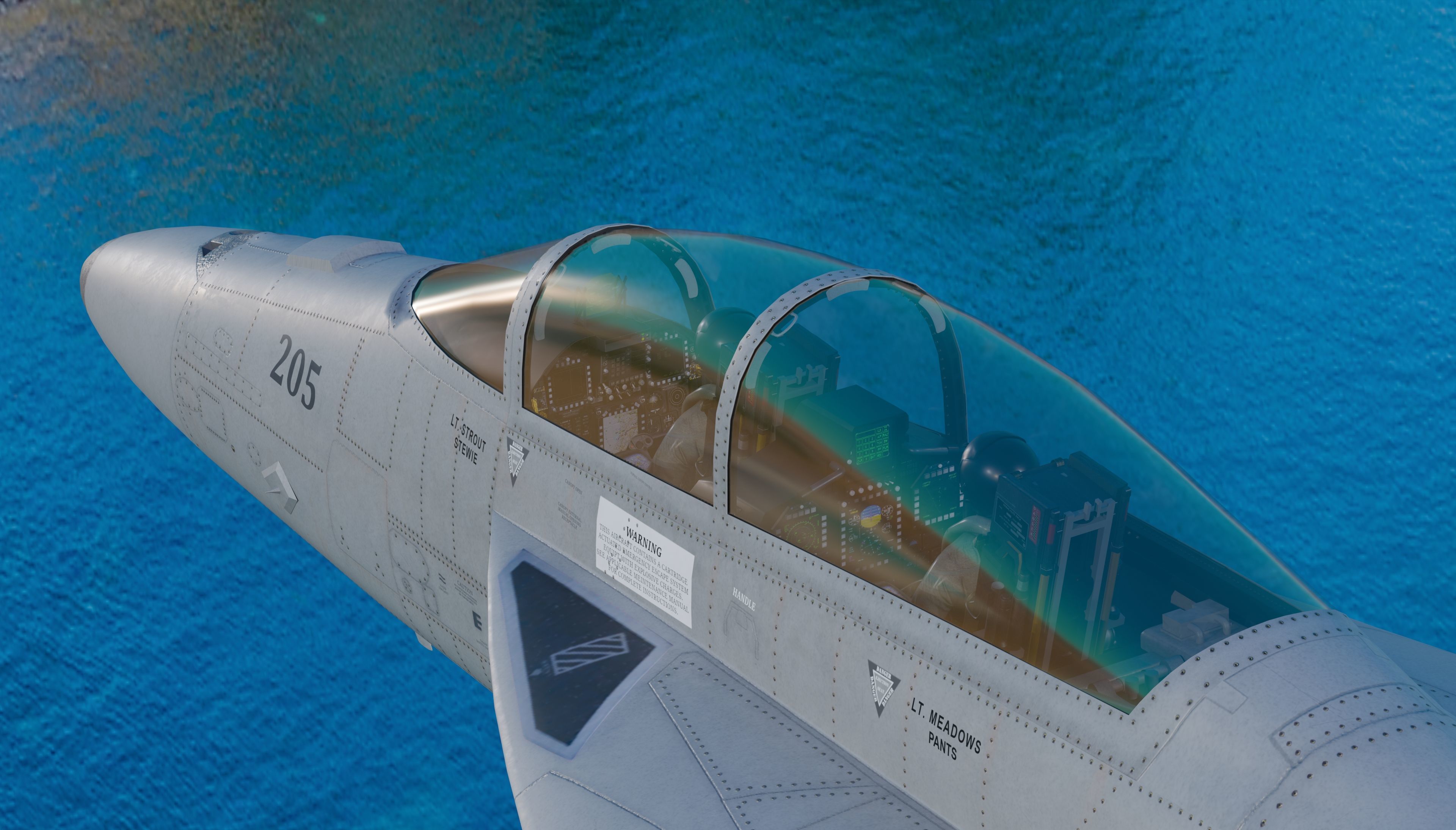 F18F Super Hornet-Rigged-with Cocpit - Changeable decal and text Low-poly 3D model_39