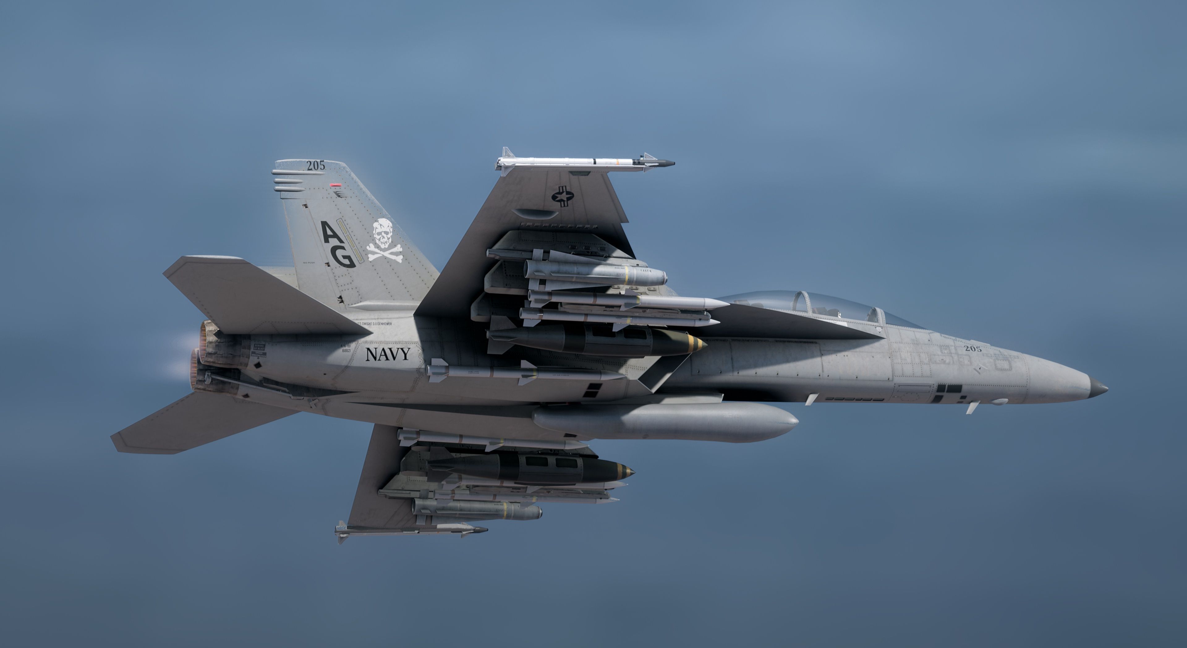 F18F Super Hornet-Rigged-with Cocpit - Changeable decal and text Low-poly 3D model_32