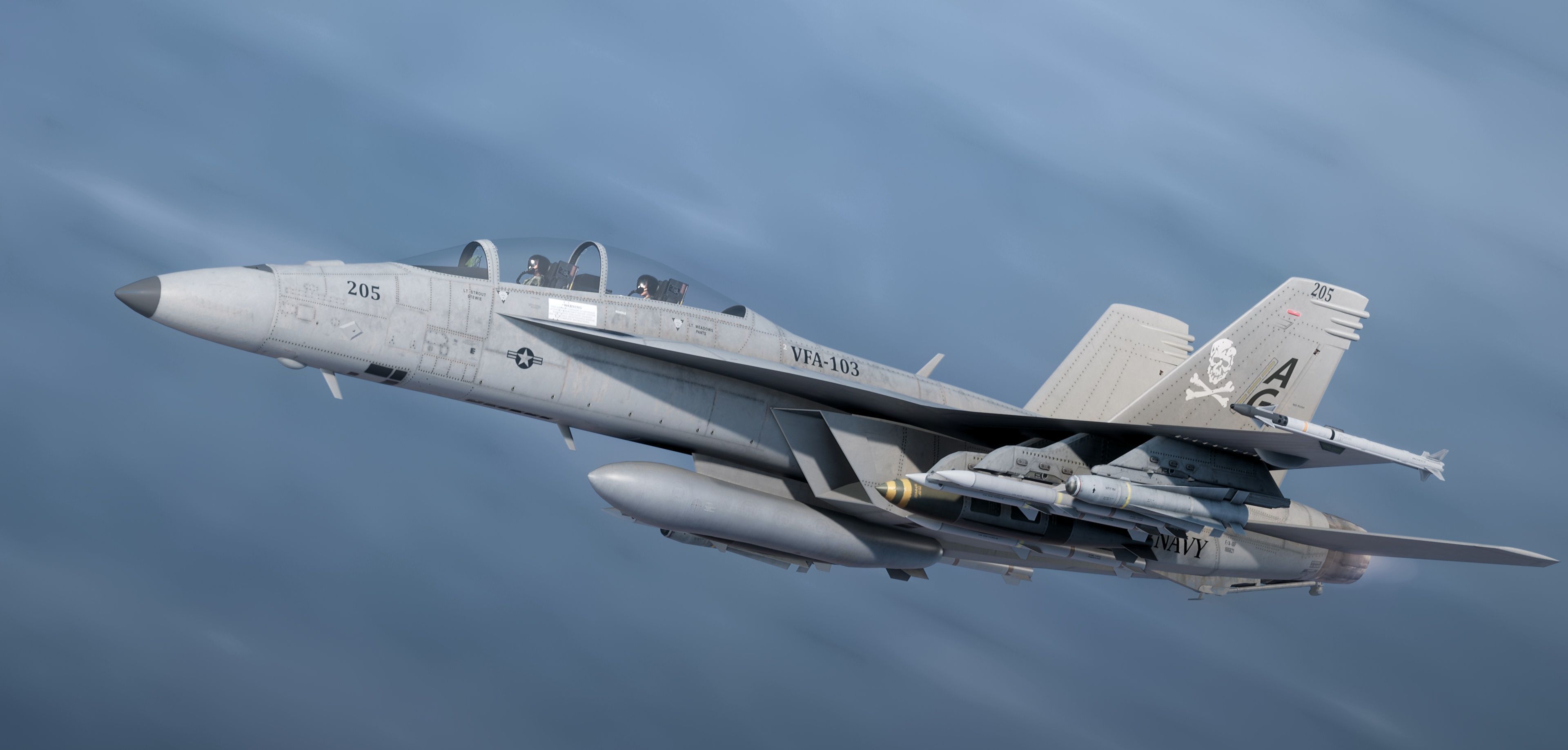 F18F Super Hornet-Rigged-with Cocpit - Changeable decal and text Low-poly 3D model_13