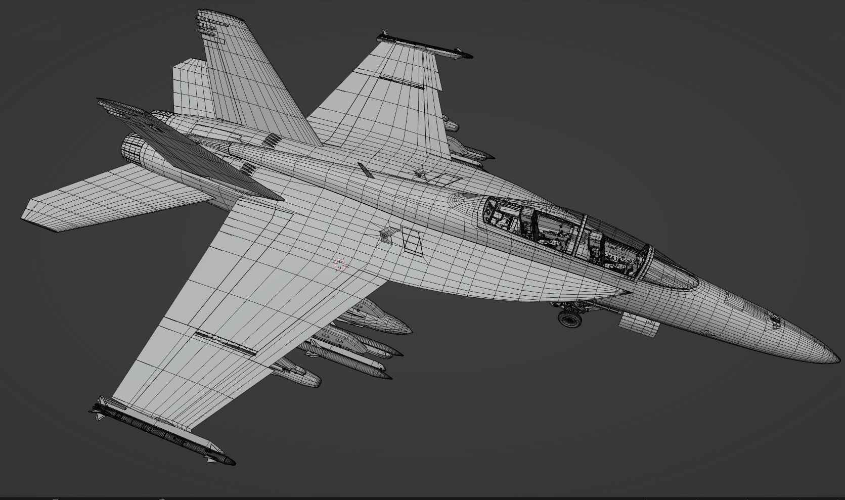 F18F Super Hornet-Rigged-with Cocpit - Changeable decal and text Low-poly 3D model_54