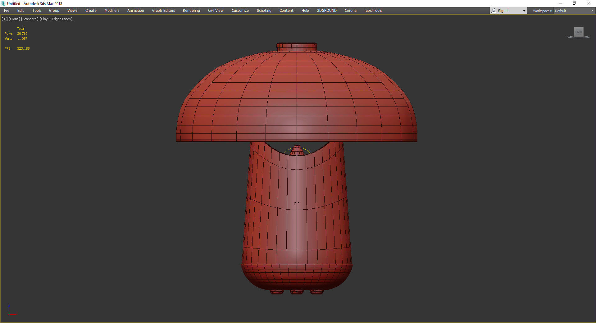 NORDIC MUSHROOM TABLE LAMP Low-poly 3D model_2