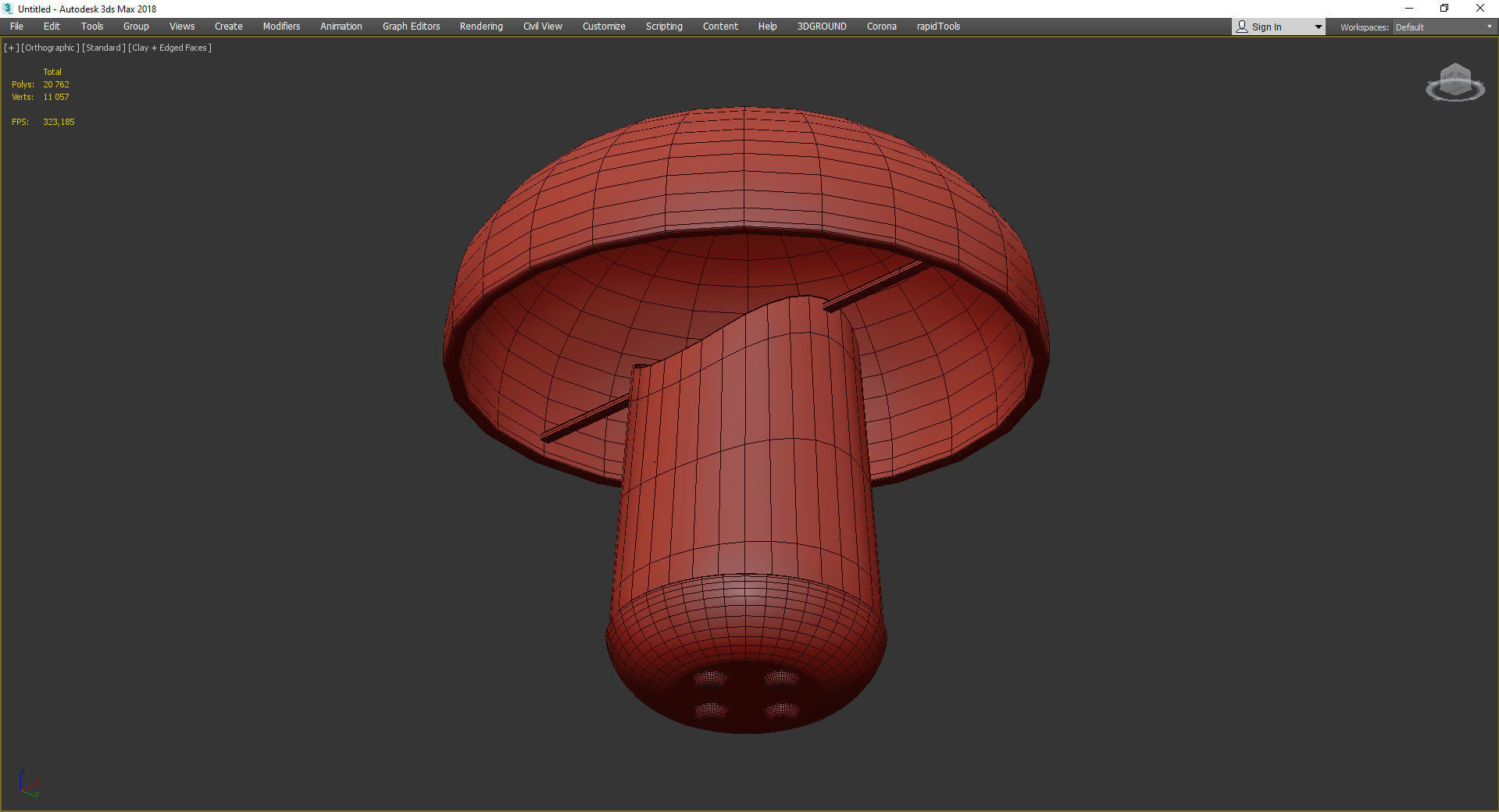 NORDIC MUSHROOM TABLE LAMP Low-poly 3D model_3