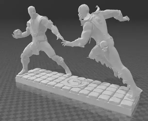 Sub Zero vs Scorpio  fighters from the Mortal Kombat video game