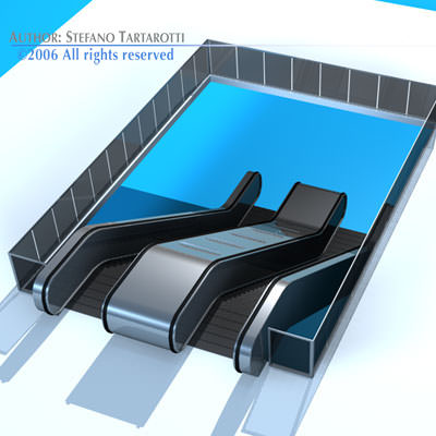 Escalators escalator 3D model_3
