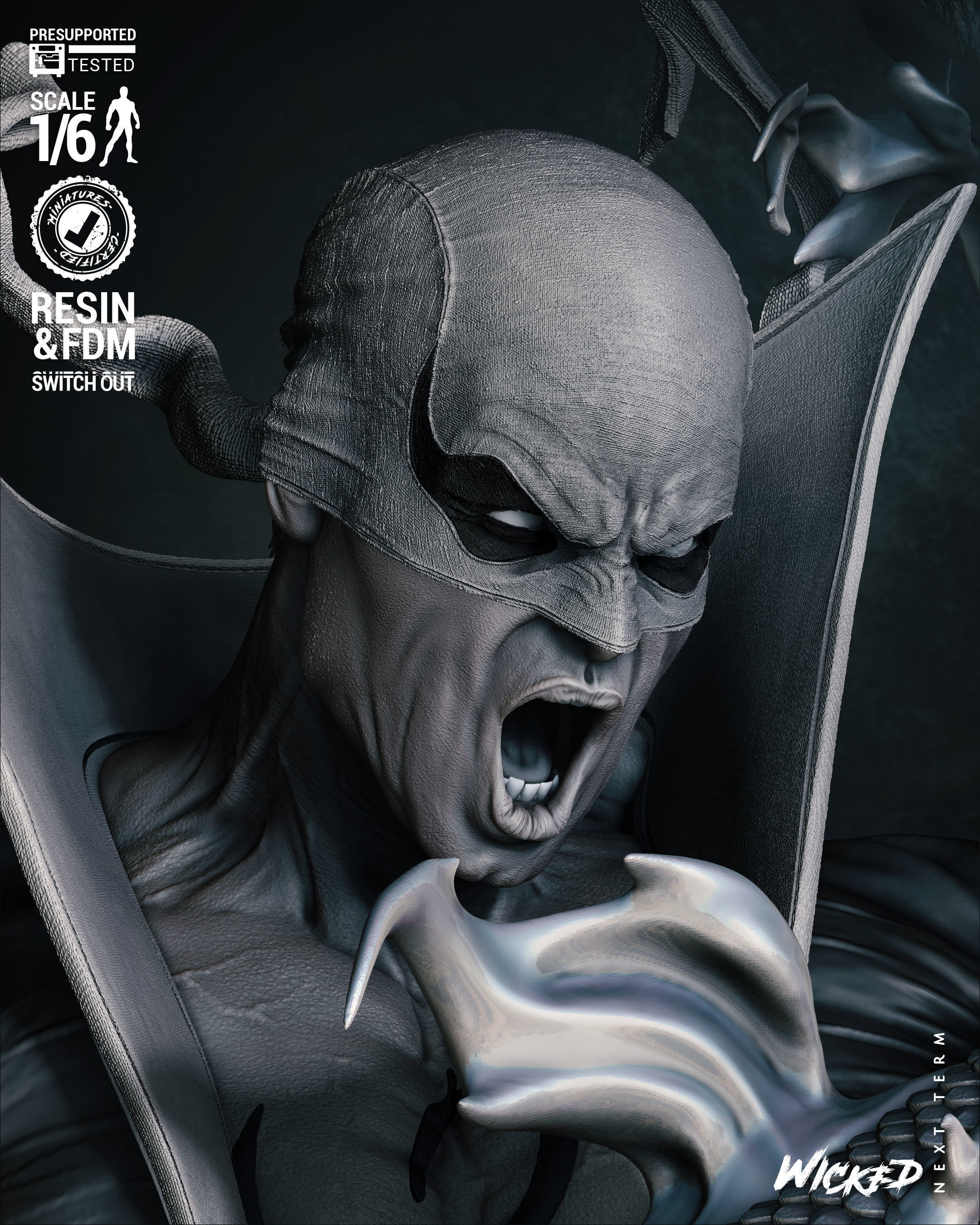 Wicked Marvel Iron First Sculpture Tested for 3D printing 3D print model_35