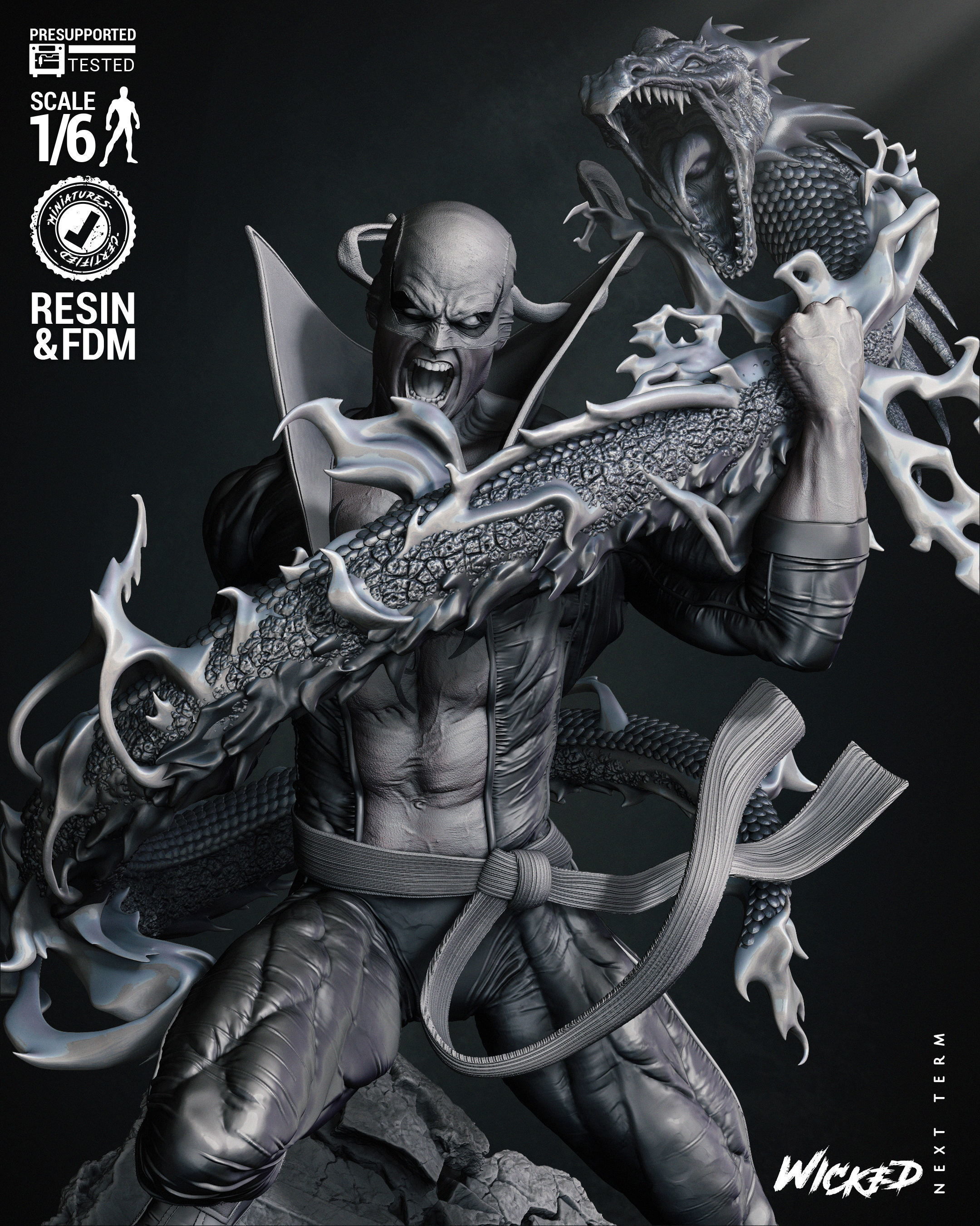 Wicked Marvel Iron First Sculpture Tested for 3D printing 3D print model_19