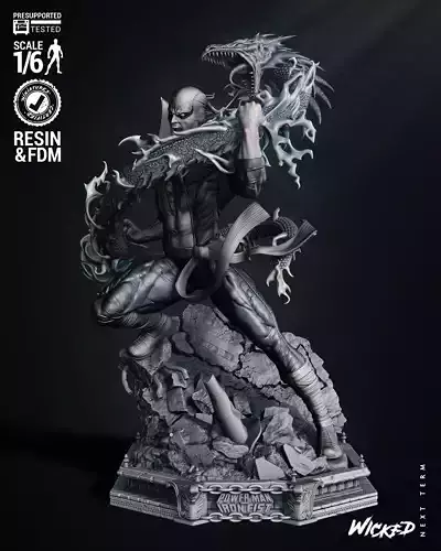 Wicked Marvel Iron First Sculpture Tested for 3D printing