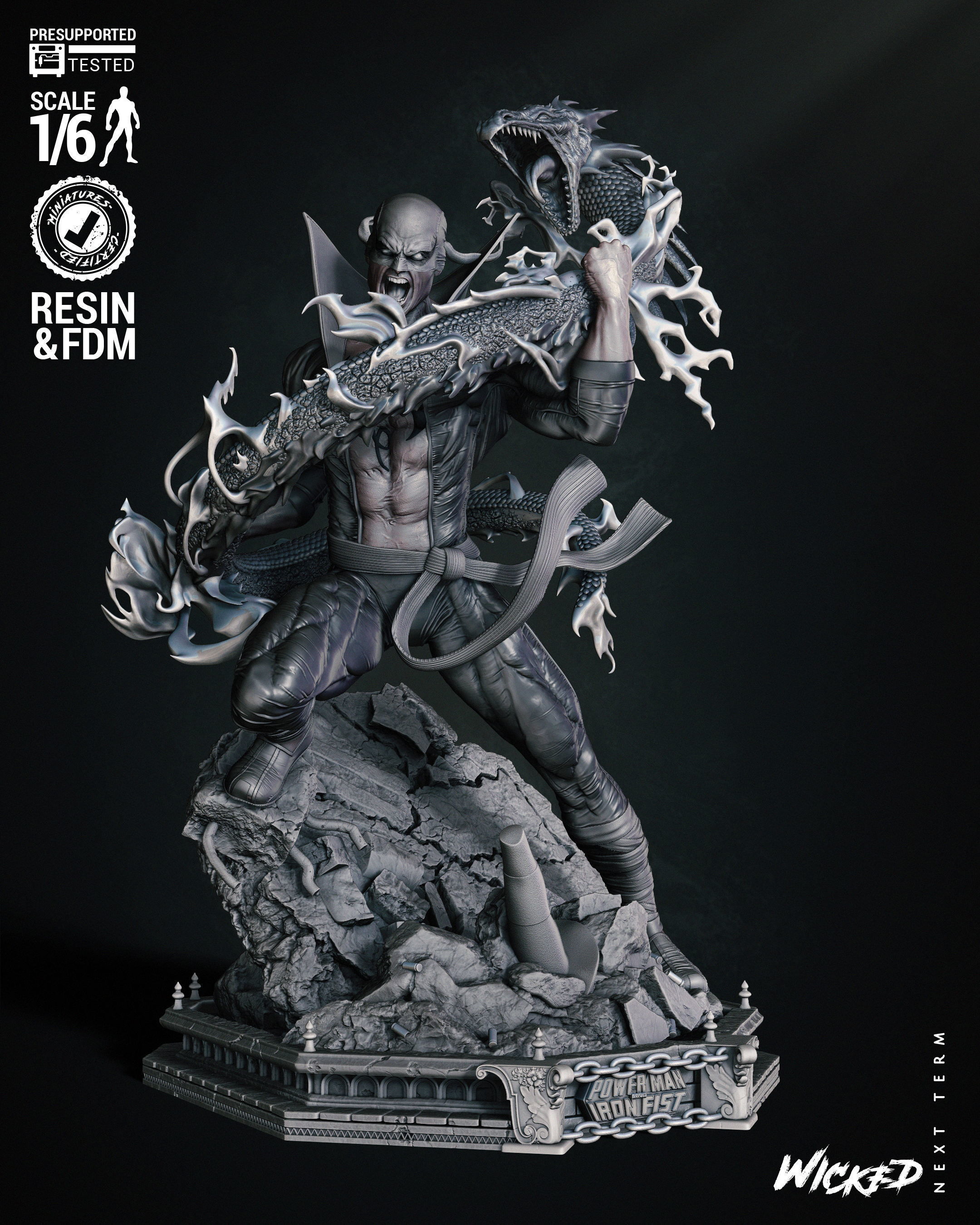Wicked Marvel Iron First Sculpture Tested for 3D printing 3D print model_11