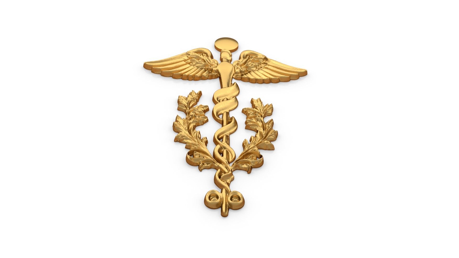 Relief Caduceus carved 03 3D model_3