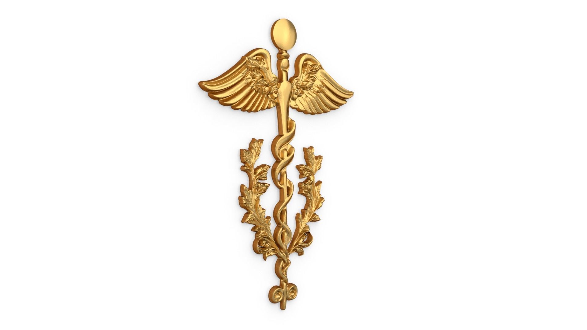 Relief Caduceus carved 03 3D model_1