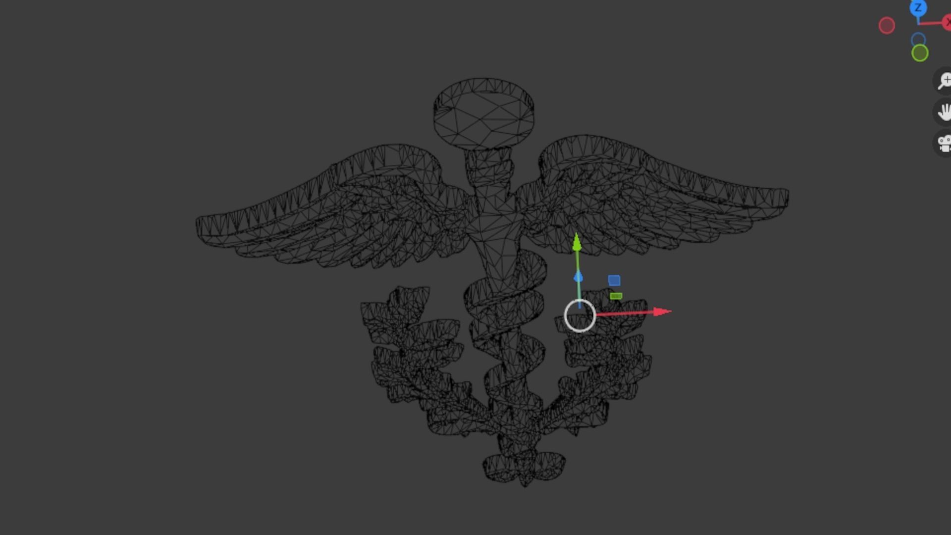 Relief Caduceus carved 03 3D model_5