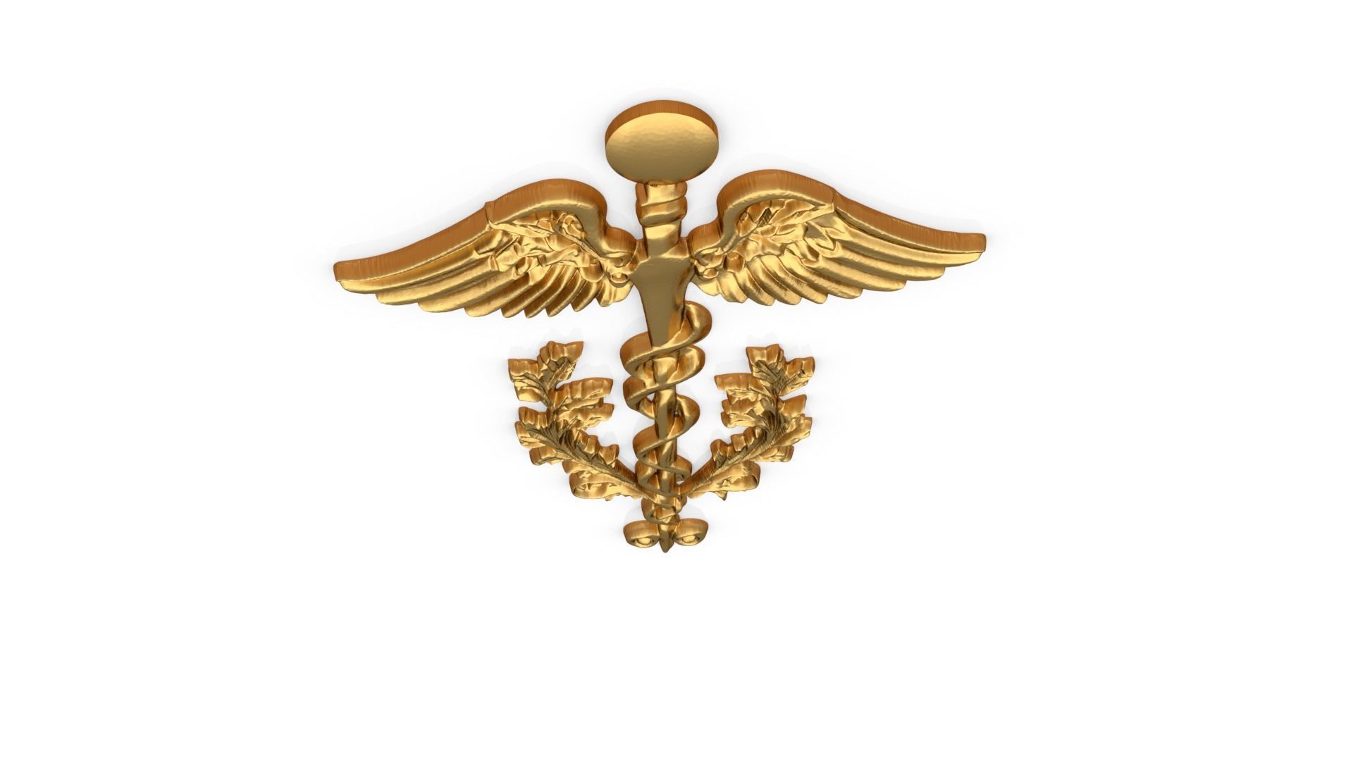 Relief Caduceus carved 03 3D model_4