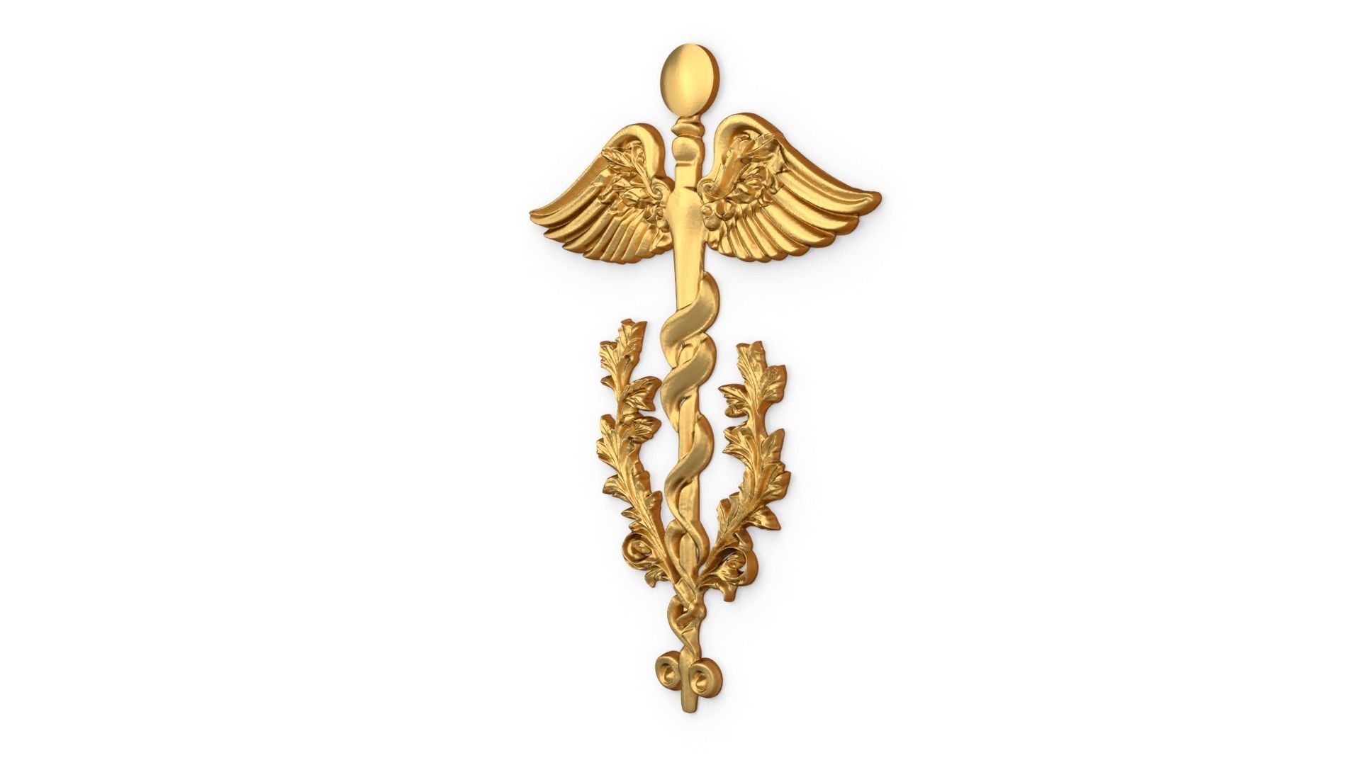 Relief Caduceus carved 03 3D model_2