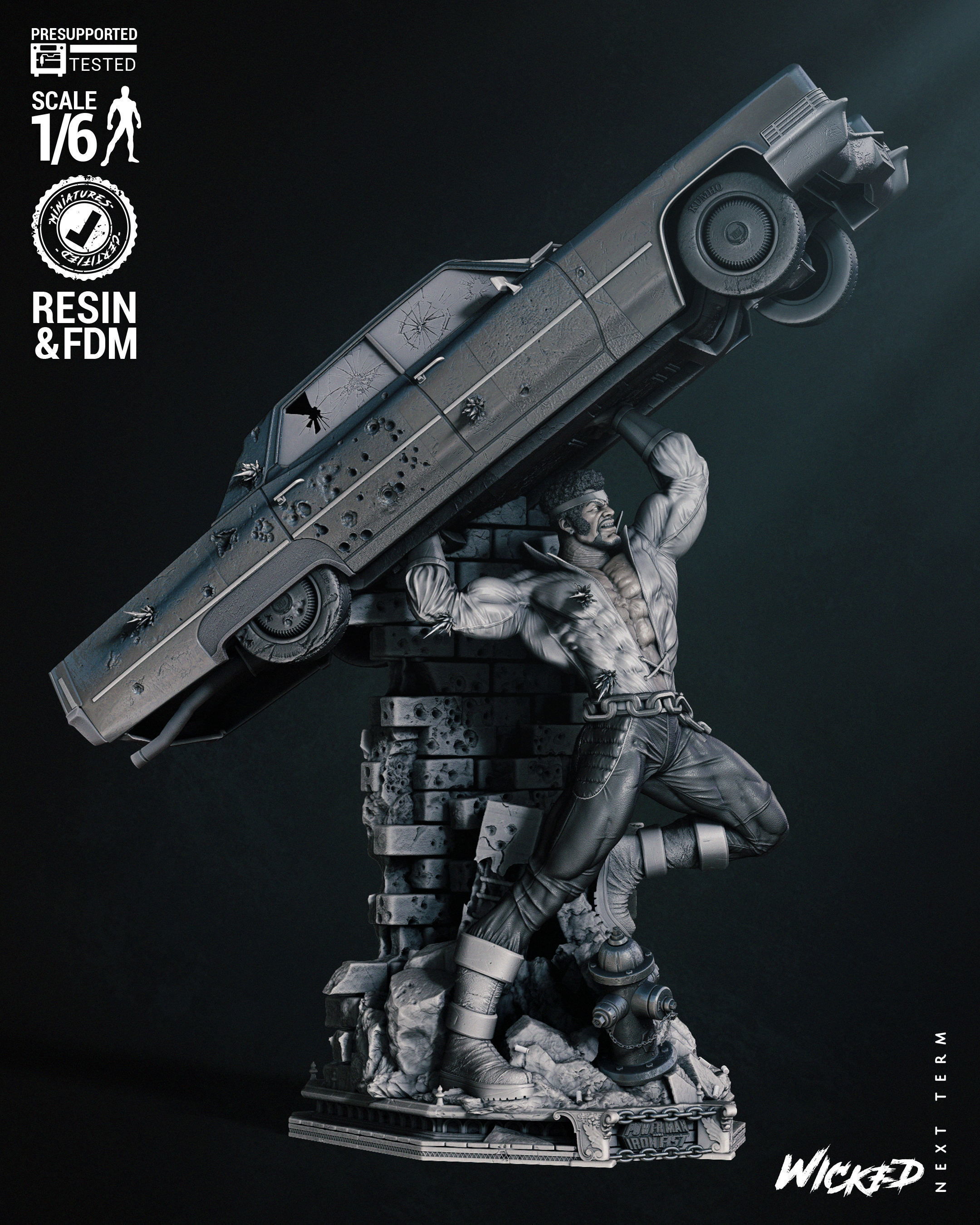 Wicked Marvel Luke Cage Sculpture Tested for 3D printing 3D print model_15