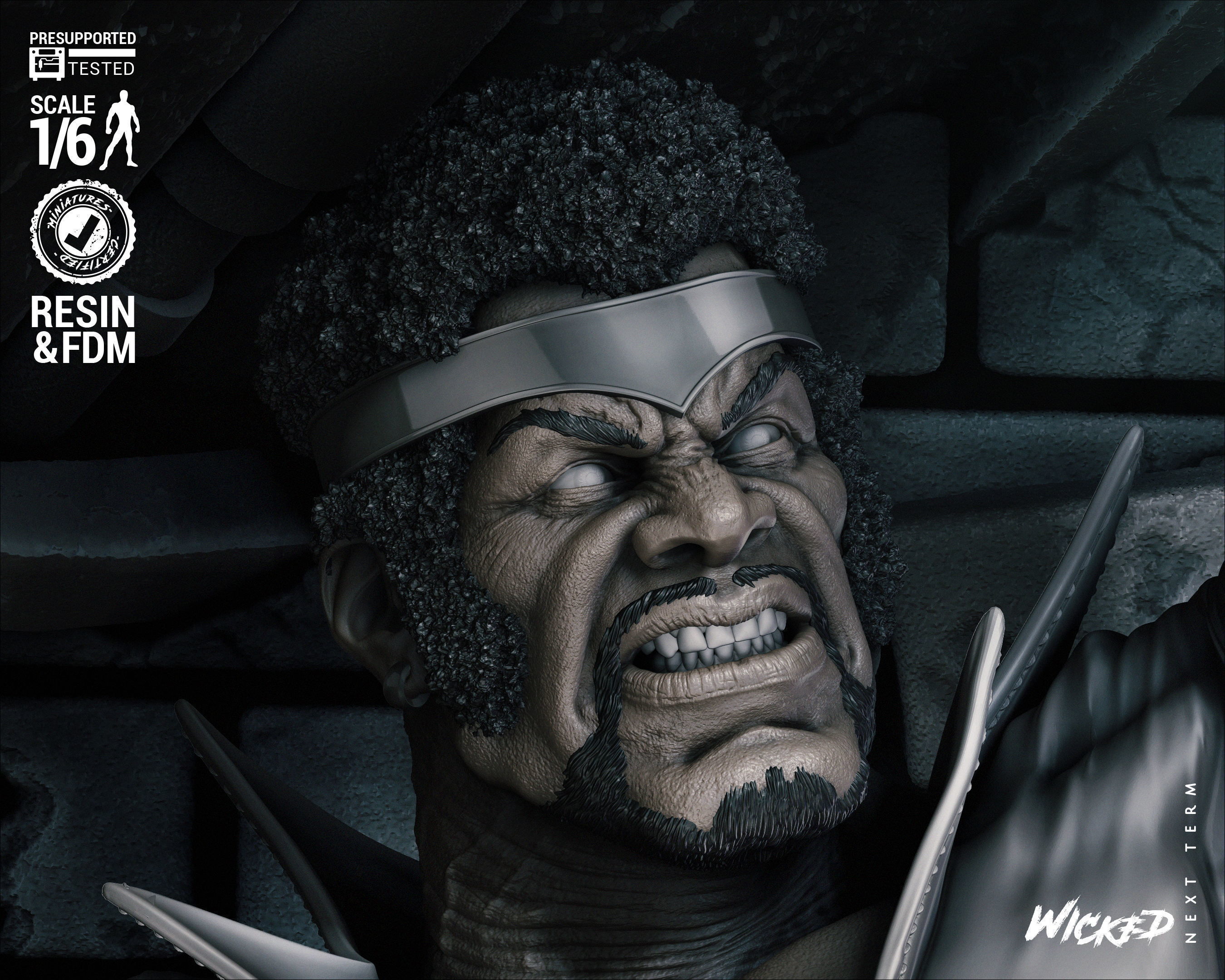 Wicked Marvel Luke Cage Sculpture Tested for 3D printing 3D print model_27