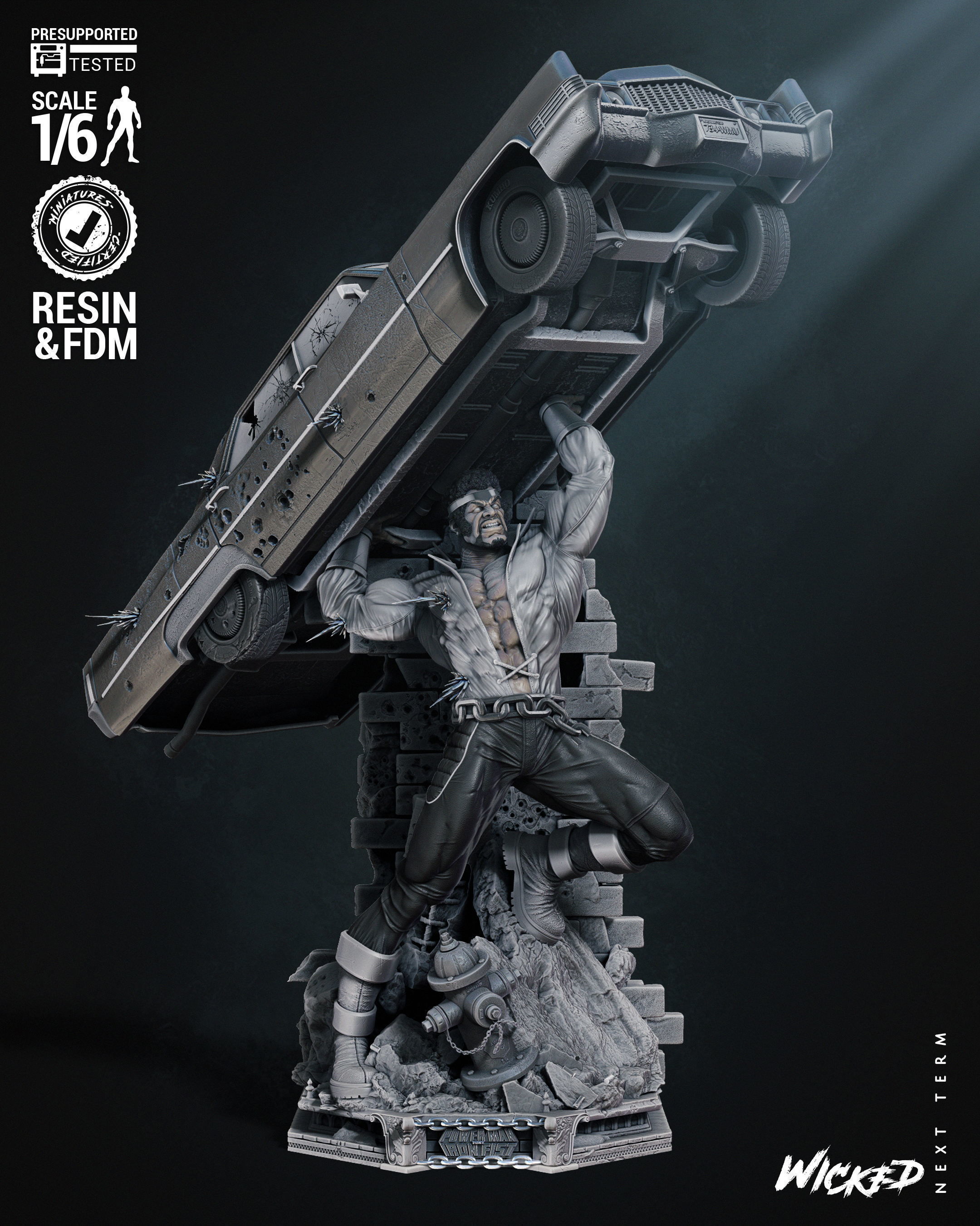 Wicked Marvel Luke Cage Sculpture Tested for 3D printing 3D print model_2