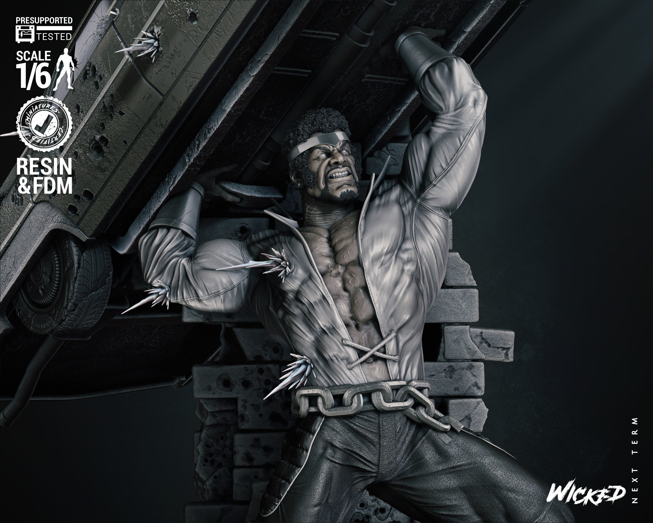 Wicked Marvel Luke Cage Sculpture Tested for 3D printing 3D print model_24