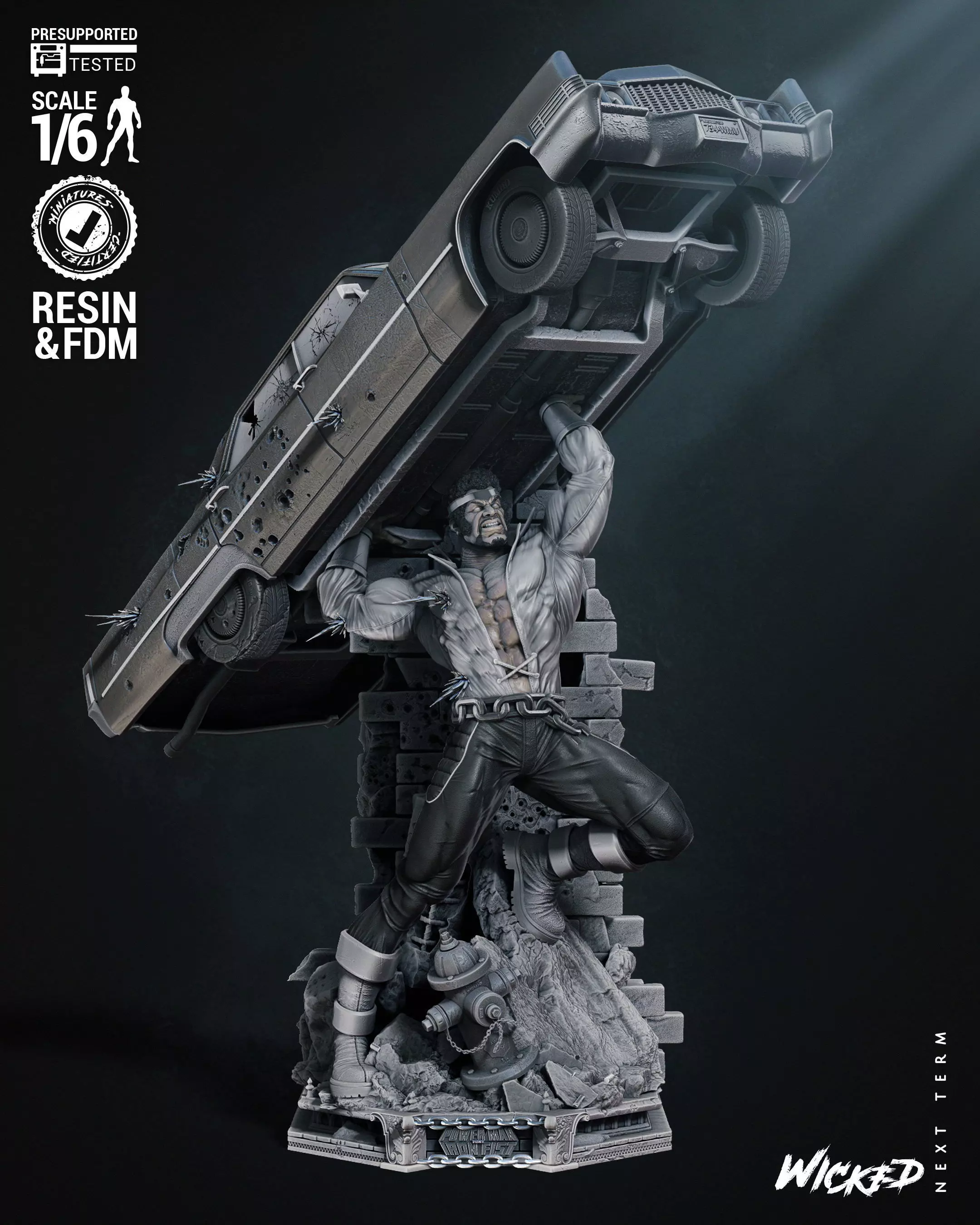 Wicked Marvel Luke Cage Sculpture Tested for 3D printing 3D print model_0