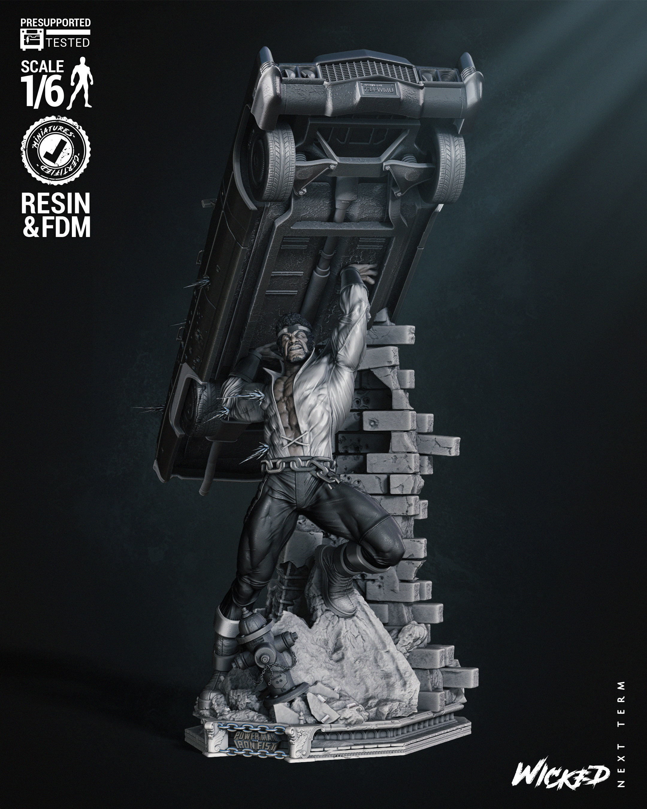 Wicked Marvel Luke Cage Sculpture Tested for 3D printing 3D print model_8