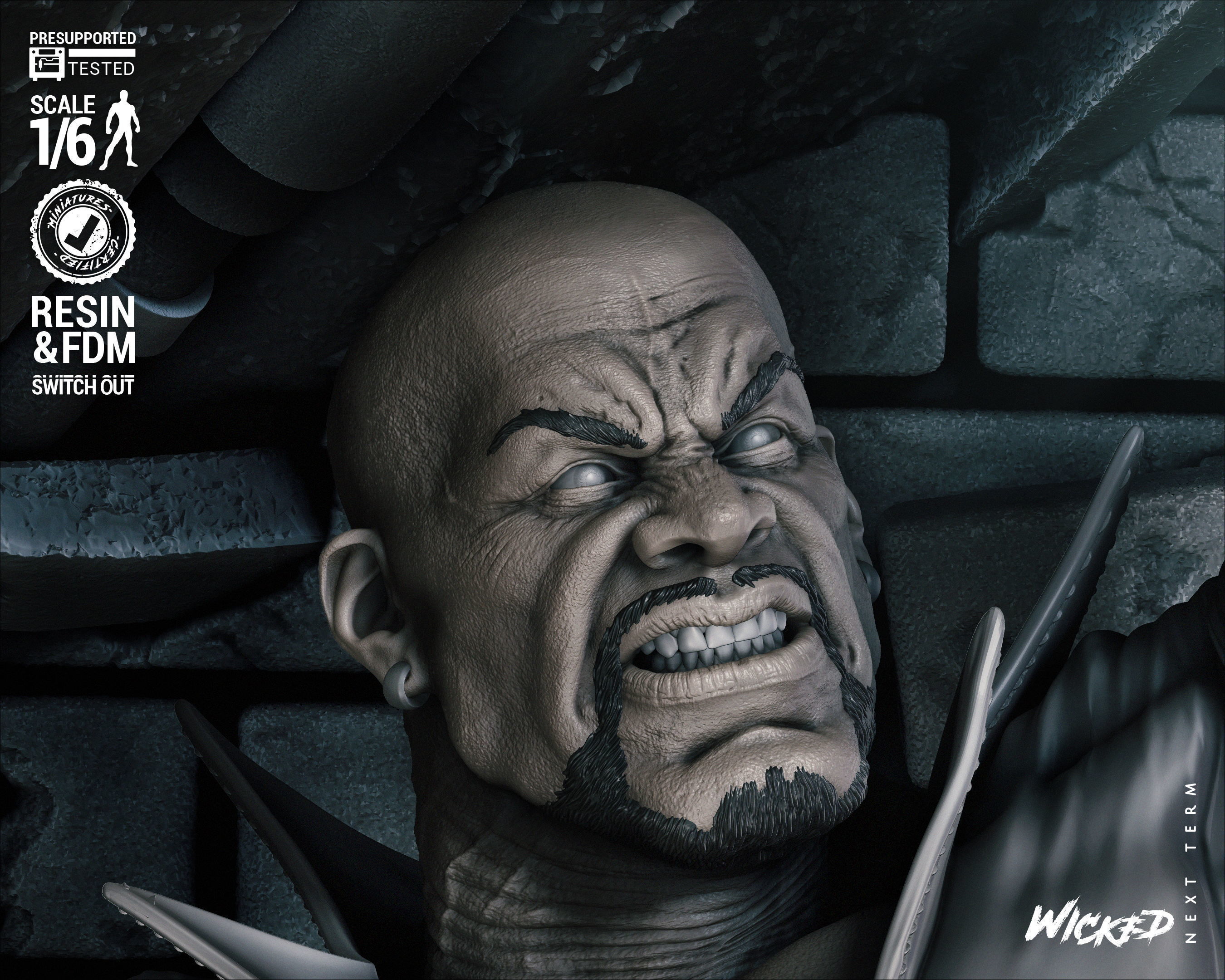 Wicked Marvel Luke Cage Sculpture Tested for 3D printing 3D print model_33