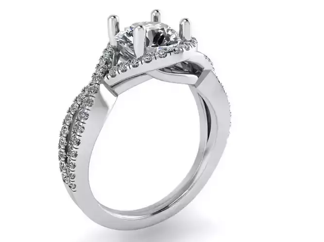 Round Diamond Twisted Ring 2278