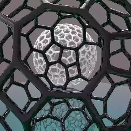 2 Sphere Voronoi style 3D print model