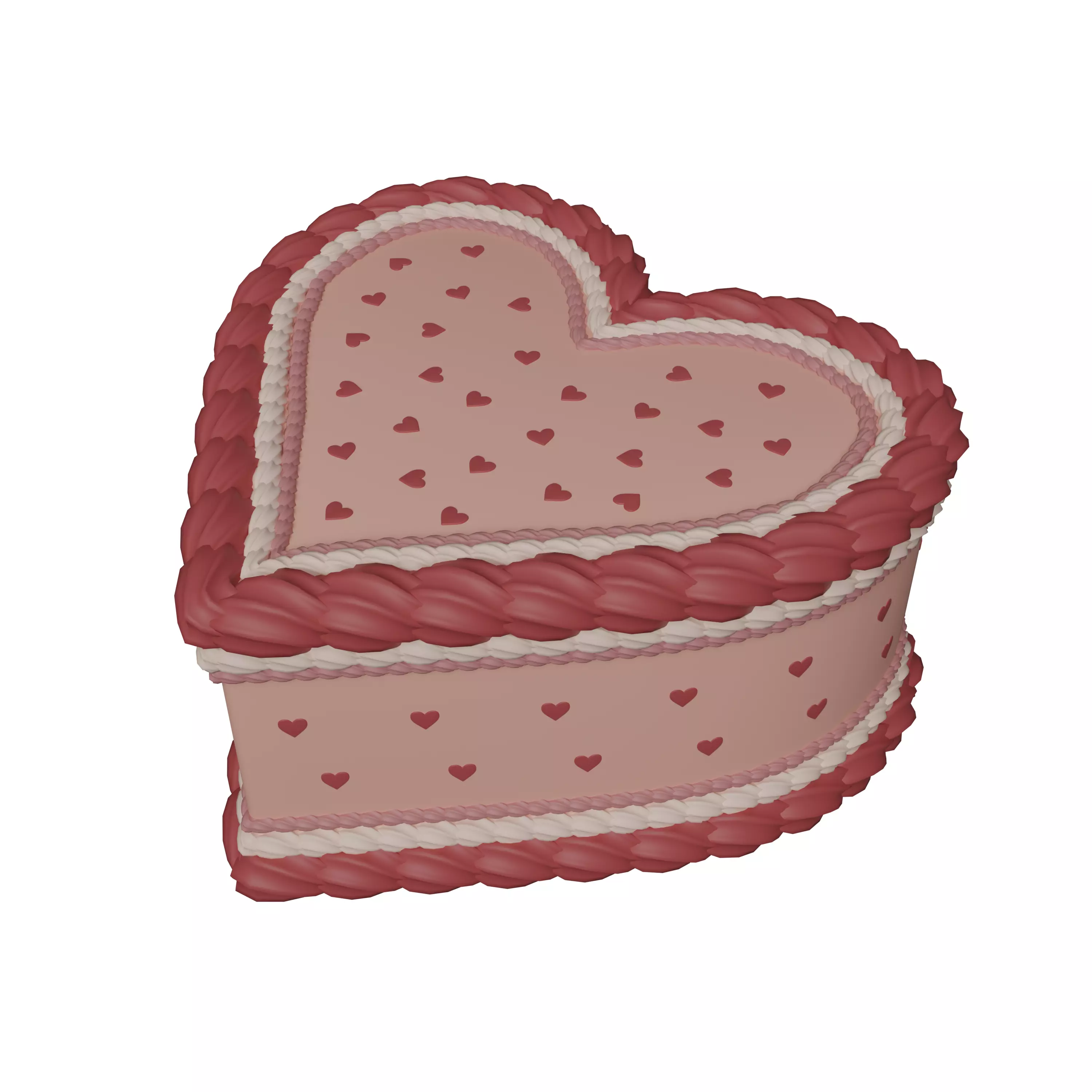 Heart Cake - Valentines Day Low-poly 3D model_0