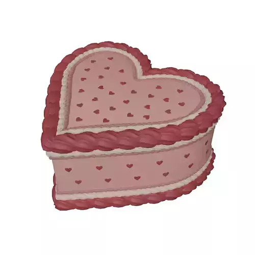 Heart Cake - Valentines Day Low-poly 3D model