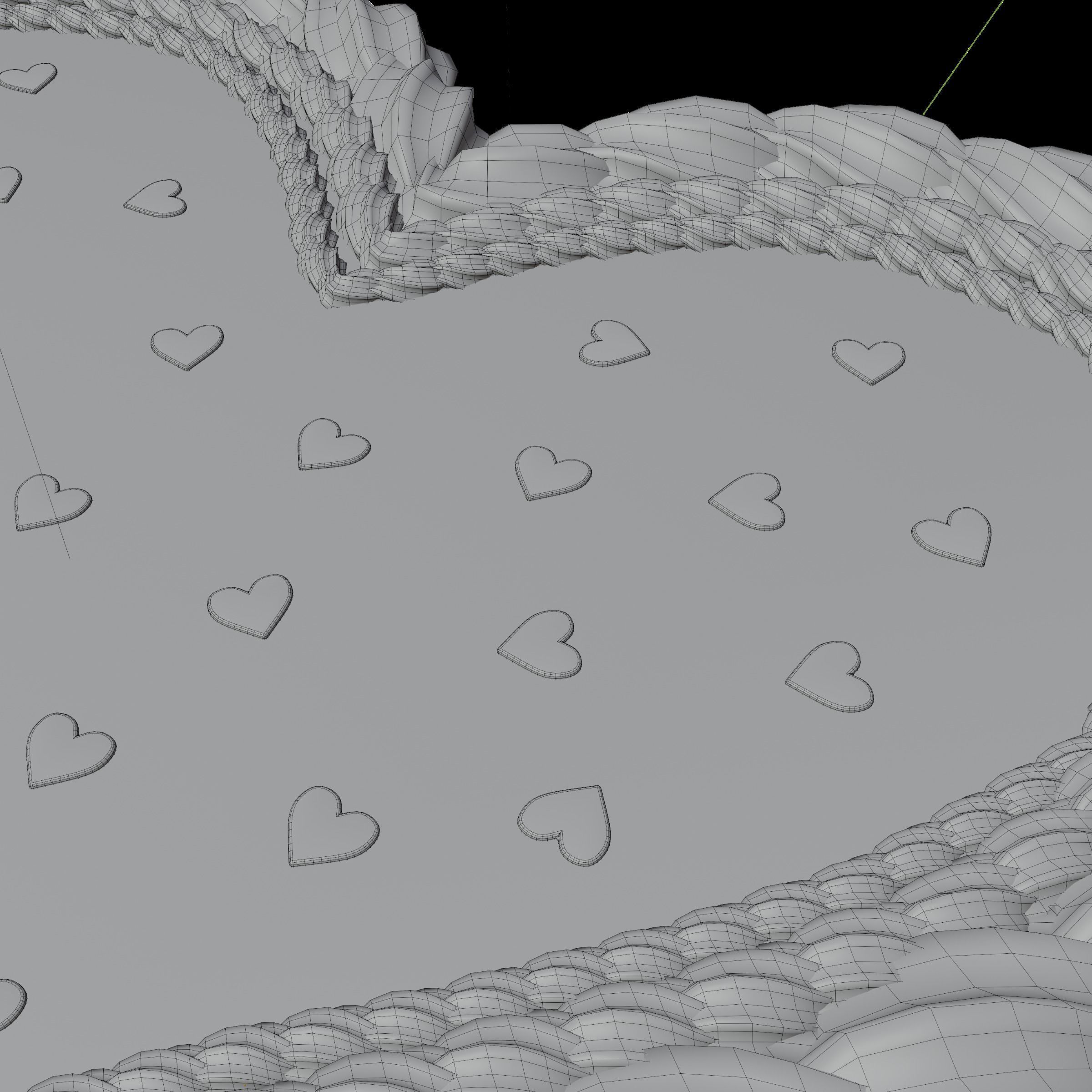 Heart Cake - Valentines Day Low-poly 3D model_5