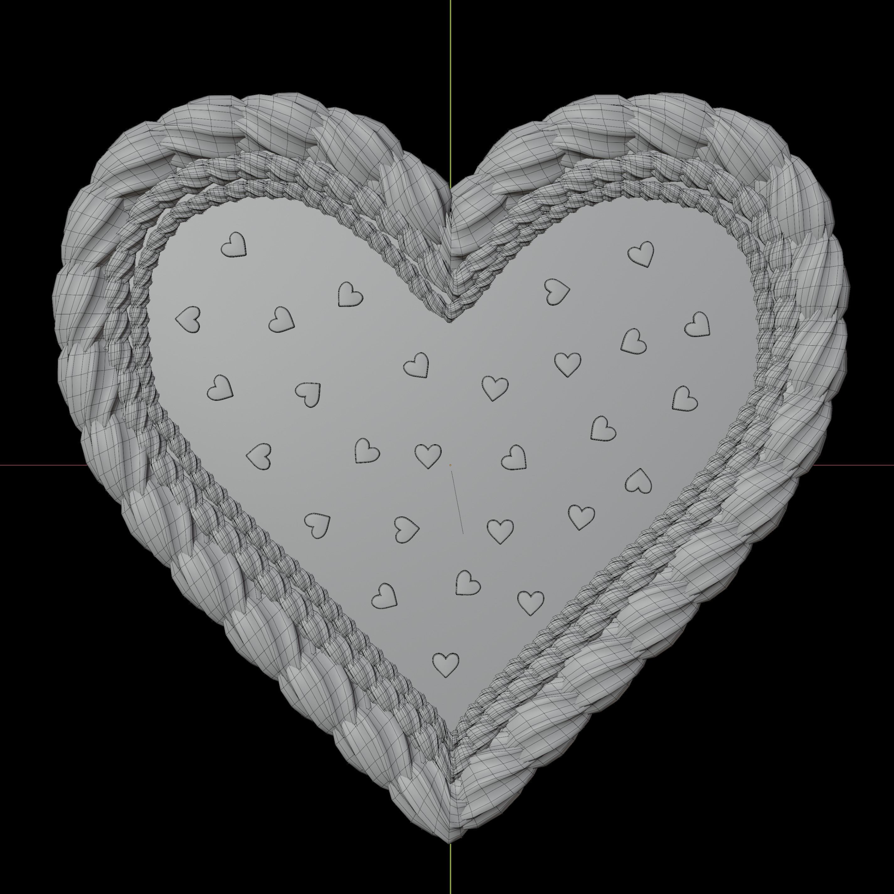 Heart Cake - Valentines Day Low-poly 3D model_3