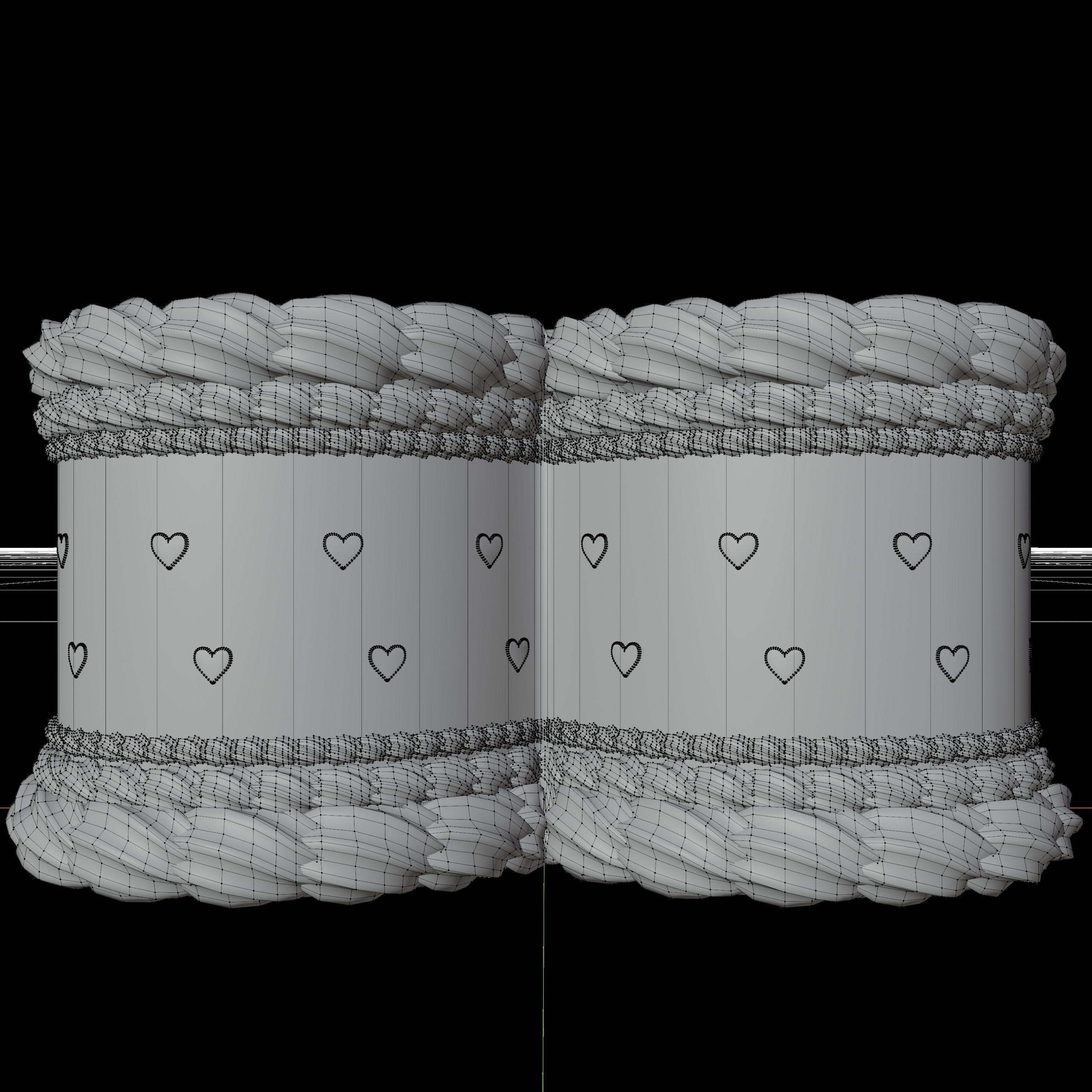 Heart Cake - Valentines Day Low-poly 3D model_9