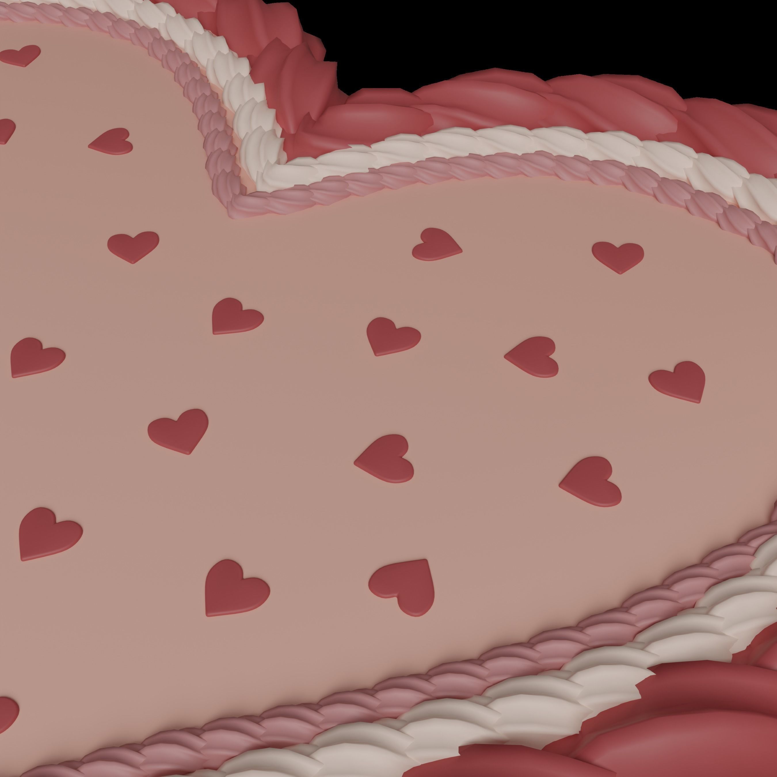 Heart Cake - Valentines Day Low-poly 3D model_4