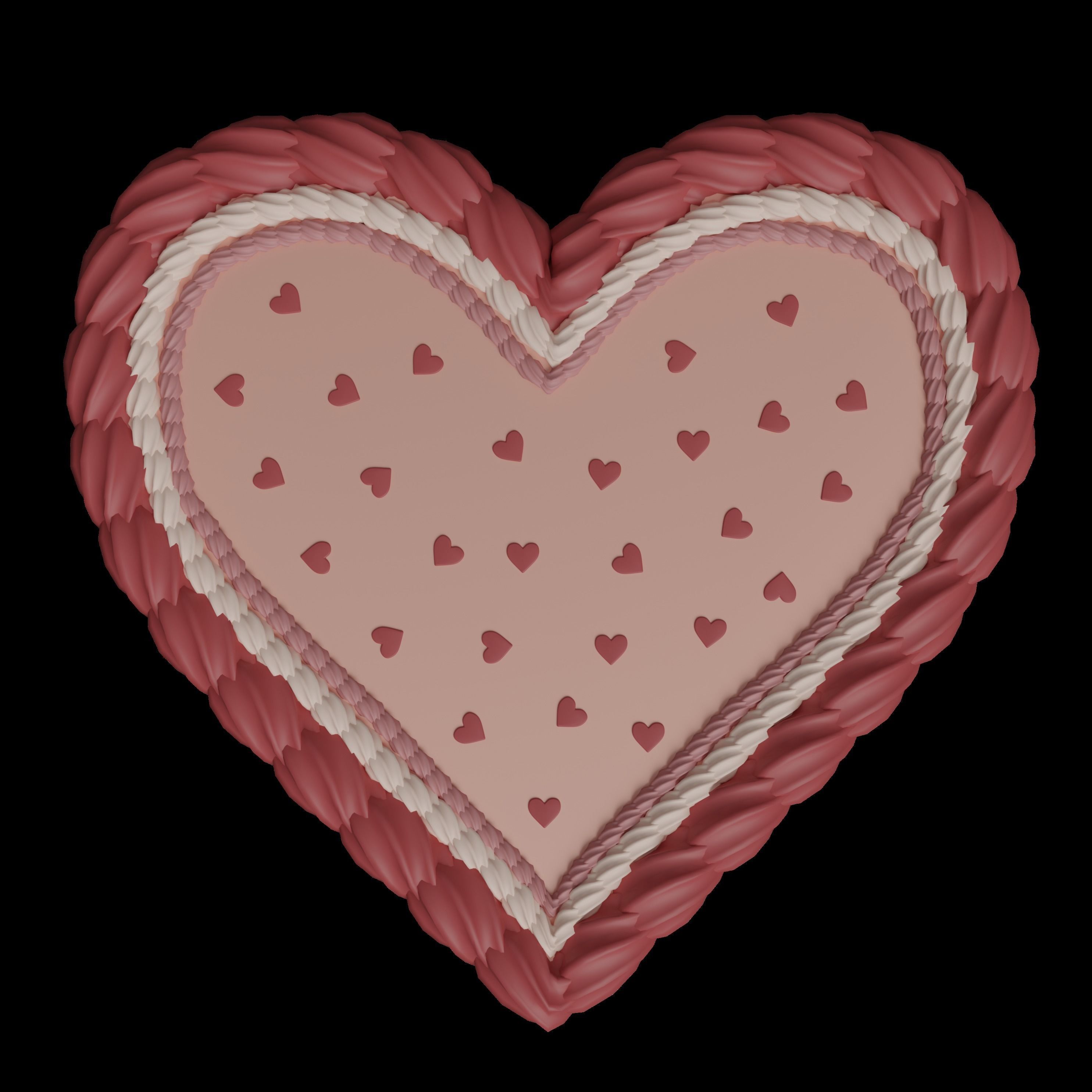 Heart Cake - Valentines Day Low-poly 3D model_2