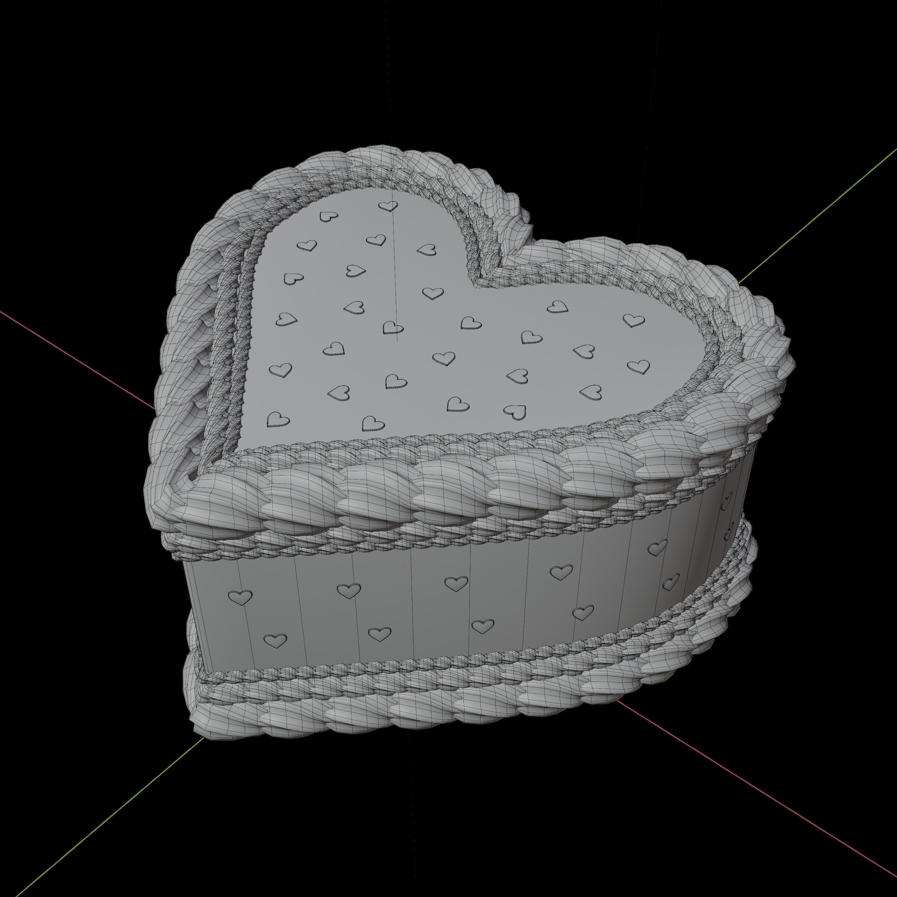 Heart Cake - Valentines Day Low-poly 3D model_1